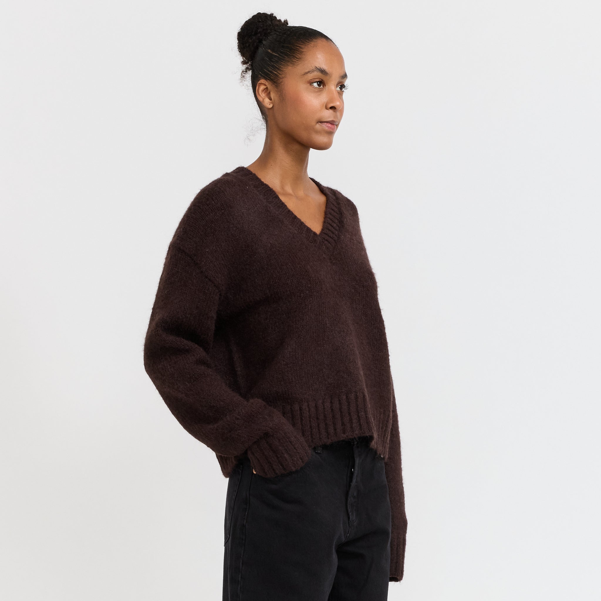 Tomboy V-Neck Knit Espresso