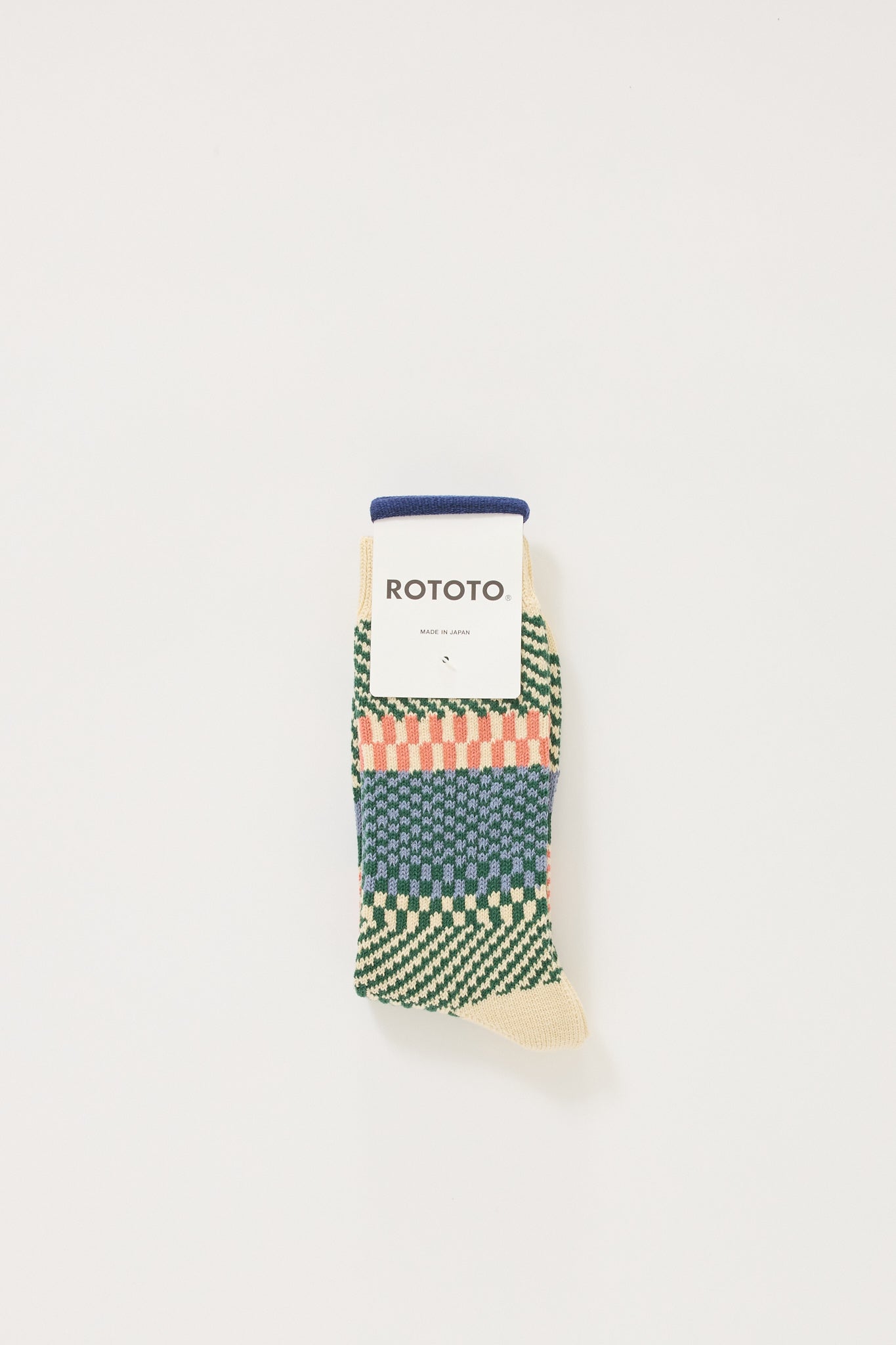 Rototo | Check & Step Socks Green | Maplestore