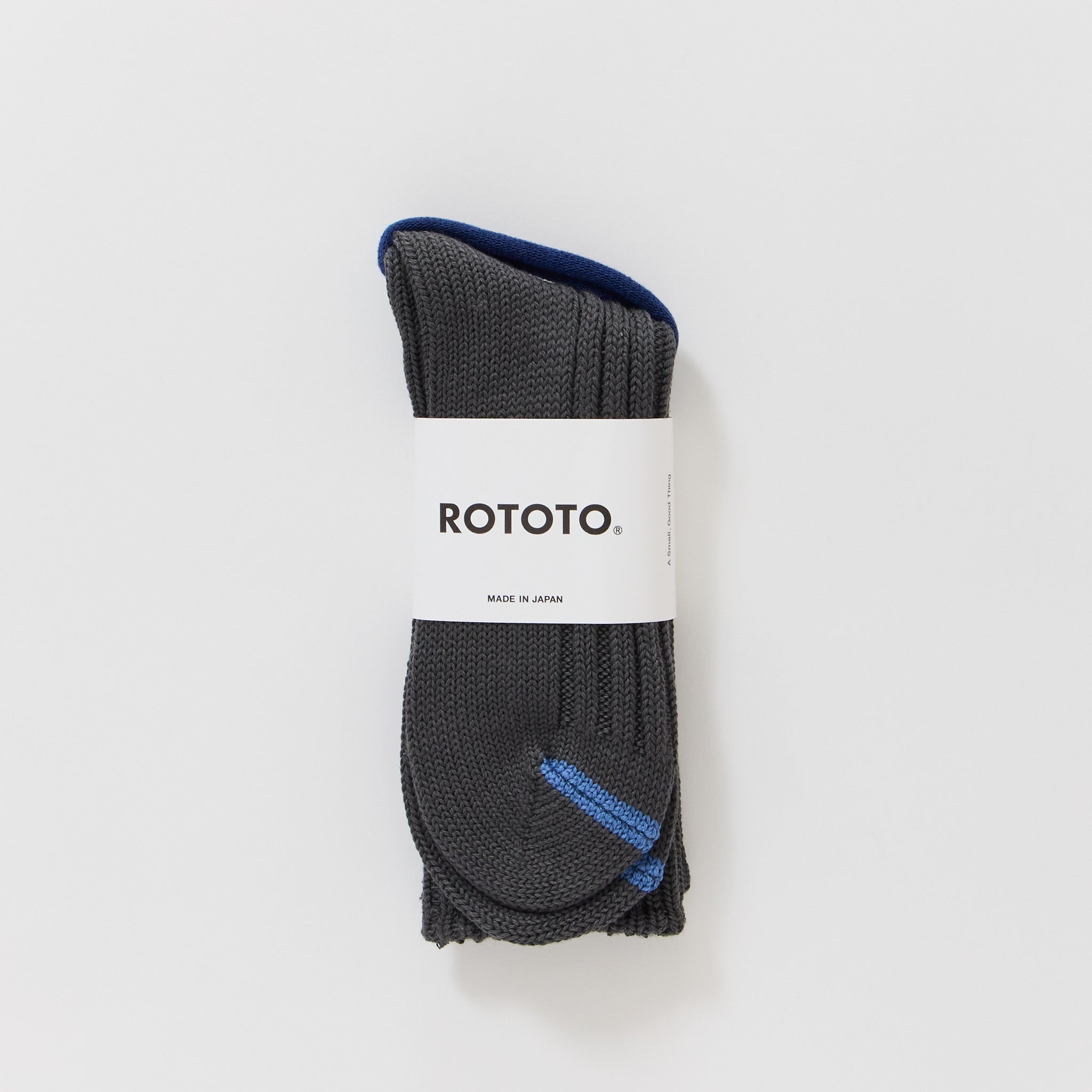Chunky Ribbed Crew Socks Charcoal