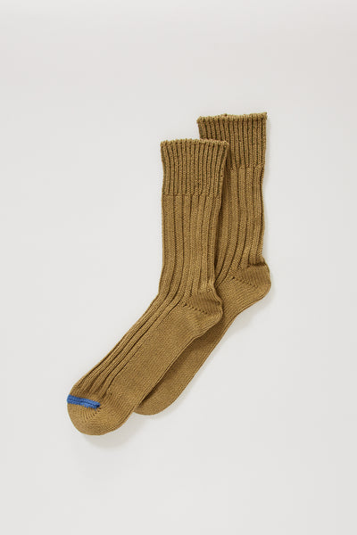 Rototo | Chunky Ribbed Crew Socks Olive | Maplestore