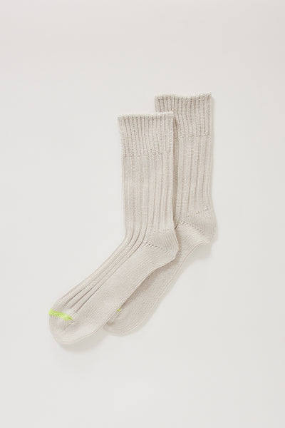 Rototo | Chunky Ribbed Crew Socks Pale Grey | Maplestore