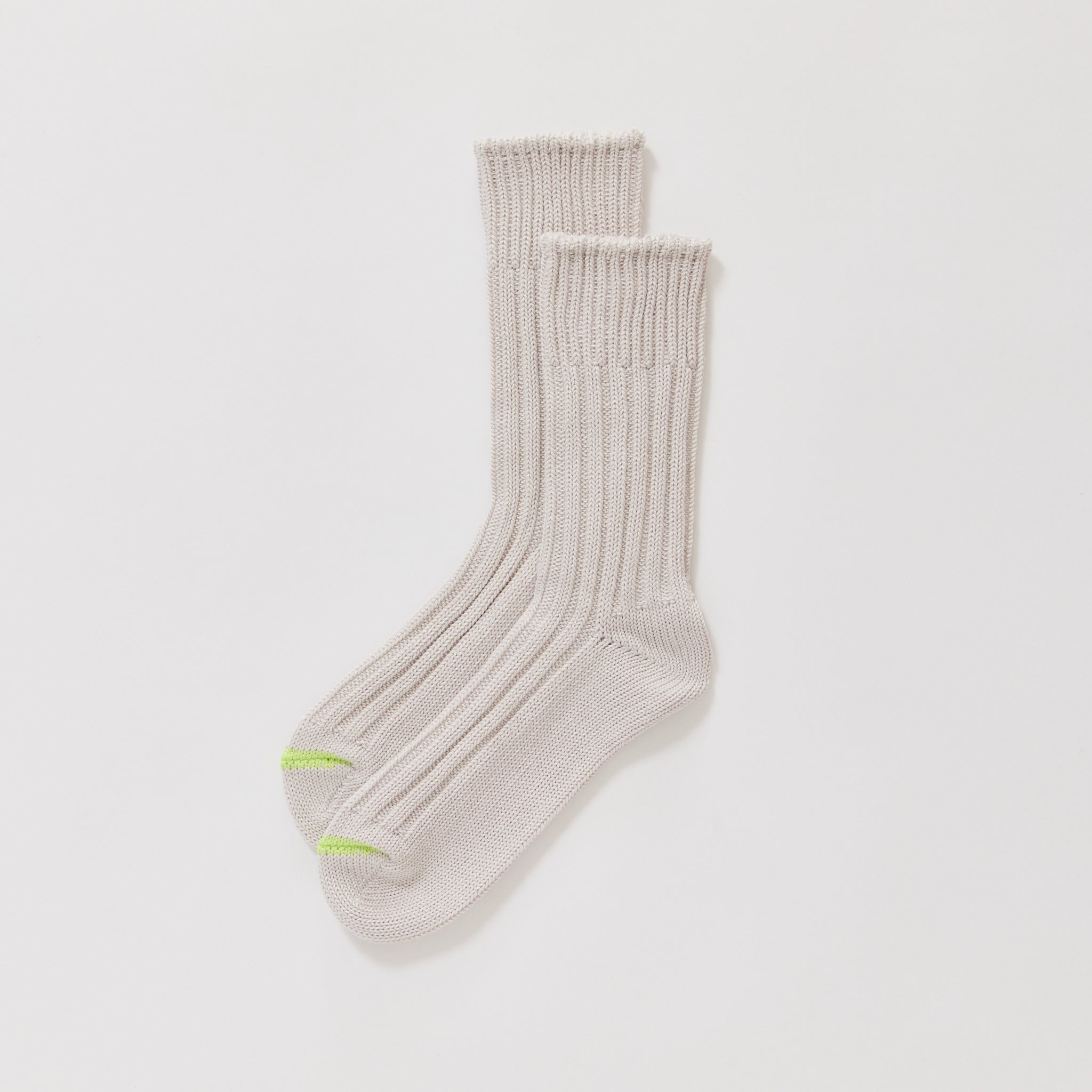 Chunky Ribbed Crew Socks Pale Grey