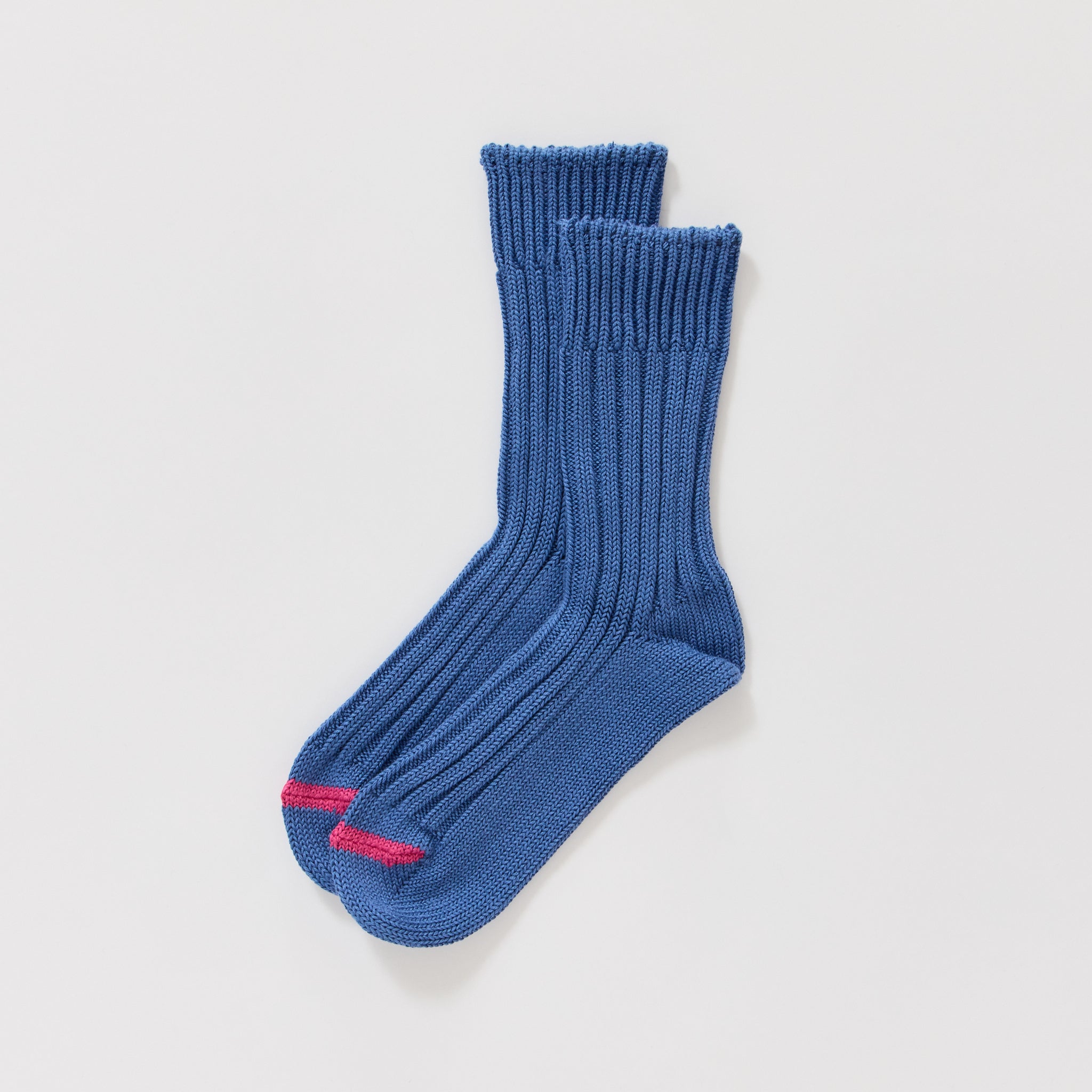 Chunky Ribbed Crew Socks Smalt Blue