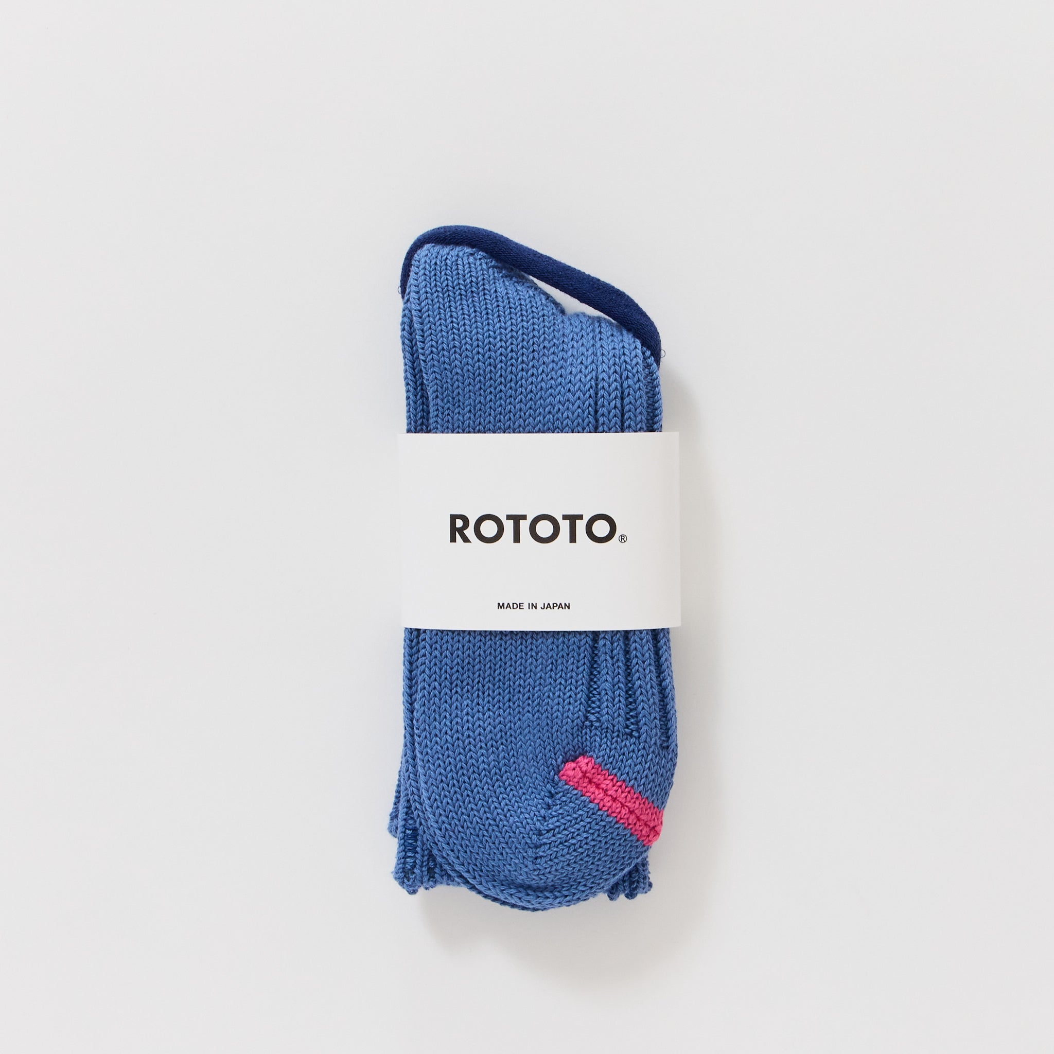 Chunky Ribbed Crew Socks Smalt Blue