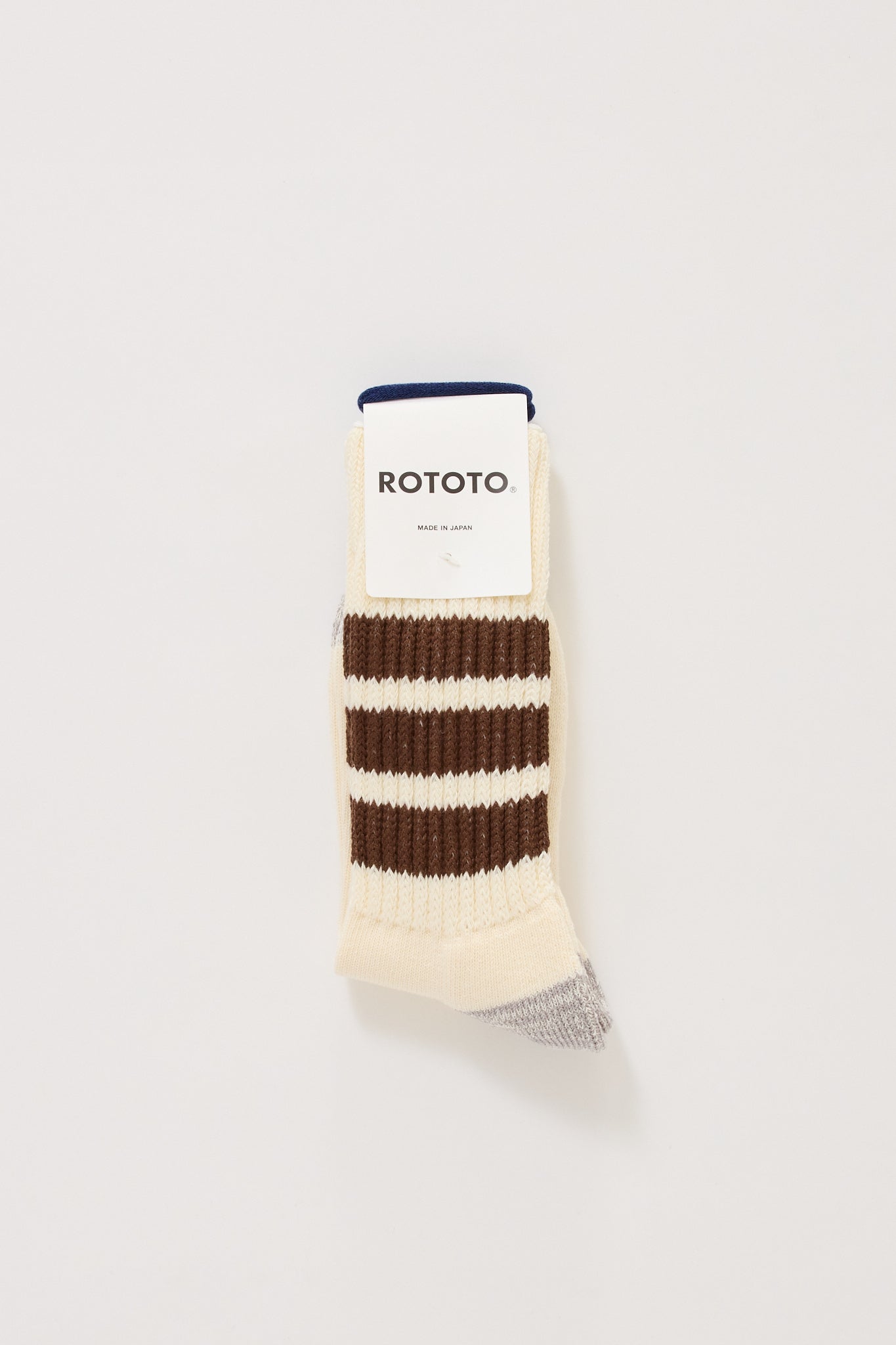 Coarse Ribbed Old School Crew Socks Brown