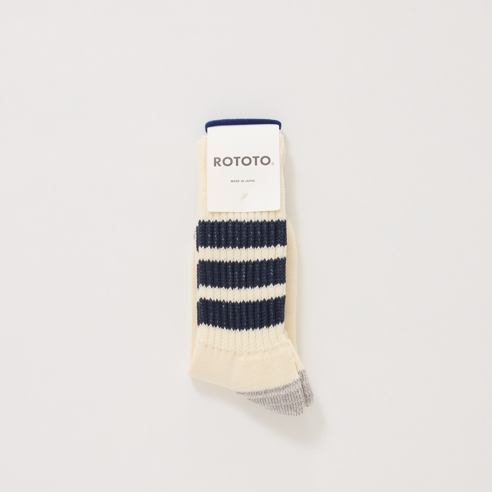 Coarse Ribbed Old School Crew Socks Navy