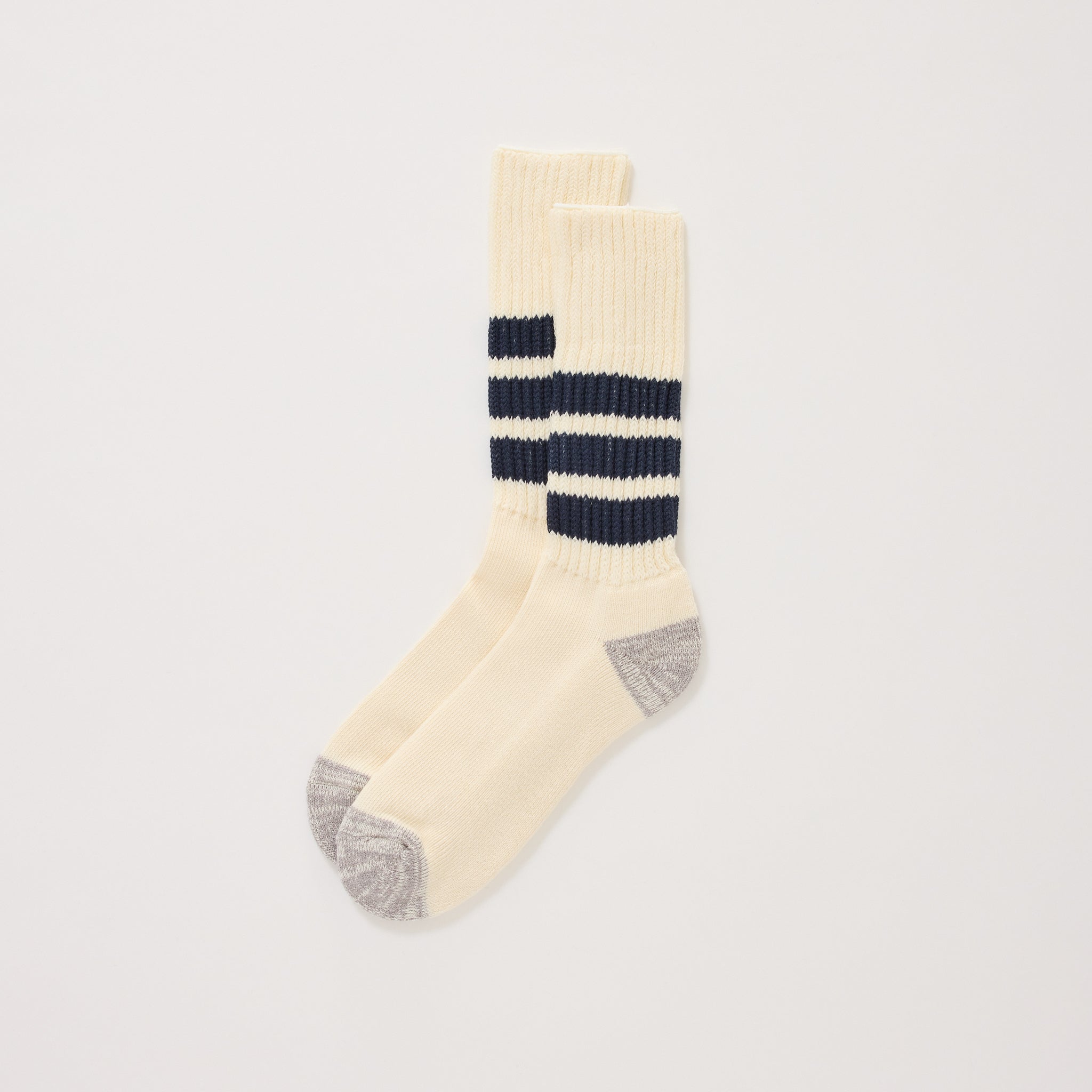 Coarse Ribbed Old School Crew Socks Navy