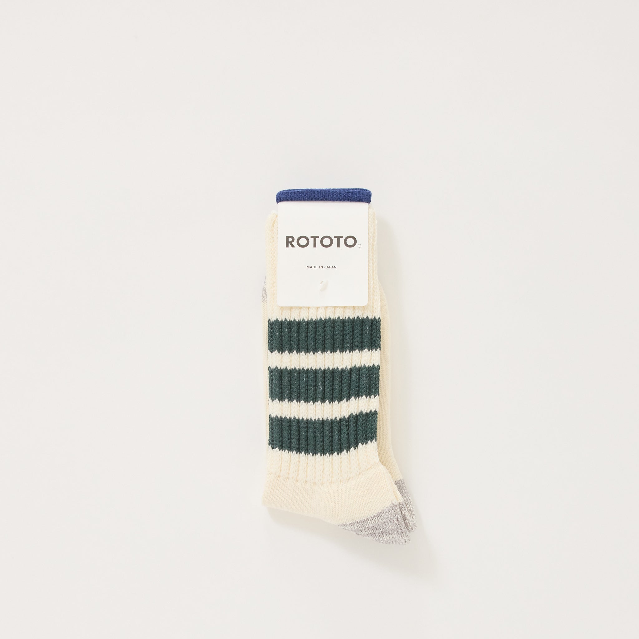 Coarse Ribbed Old School Crew Socks Dark Green