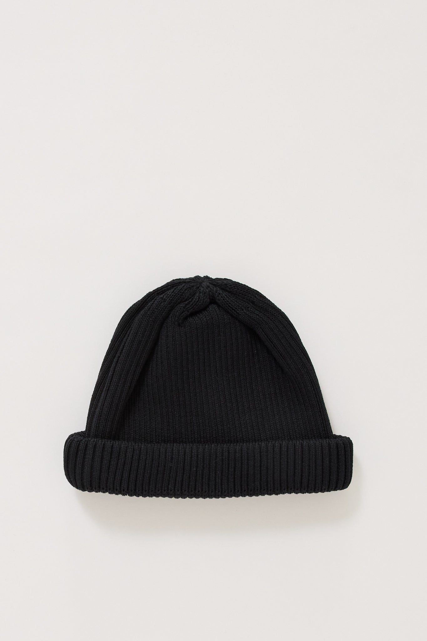 Cotton Roll Up Beanie Black