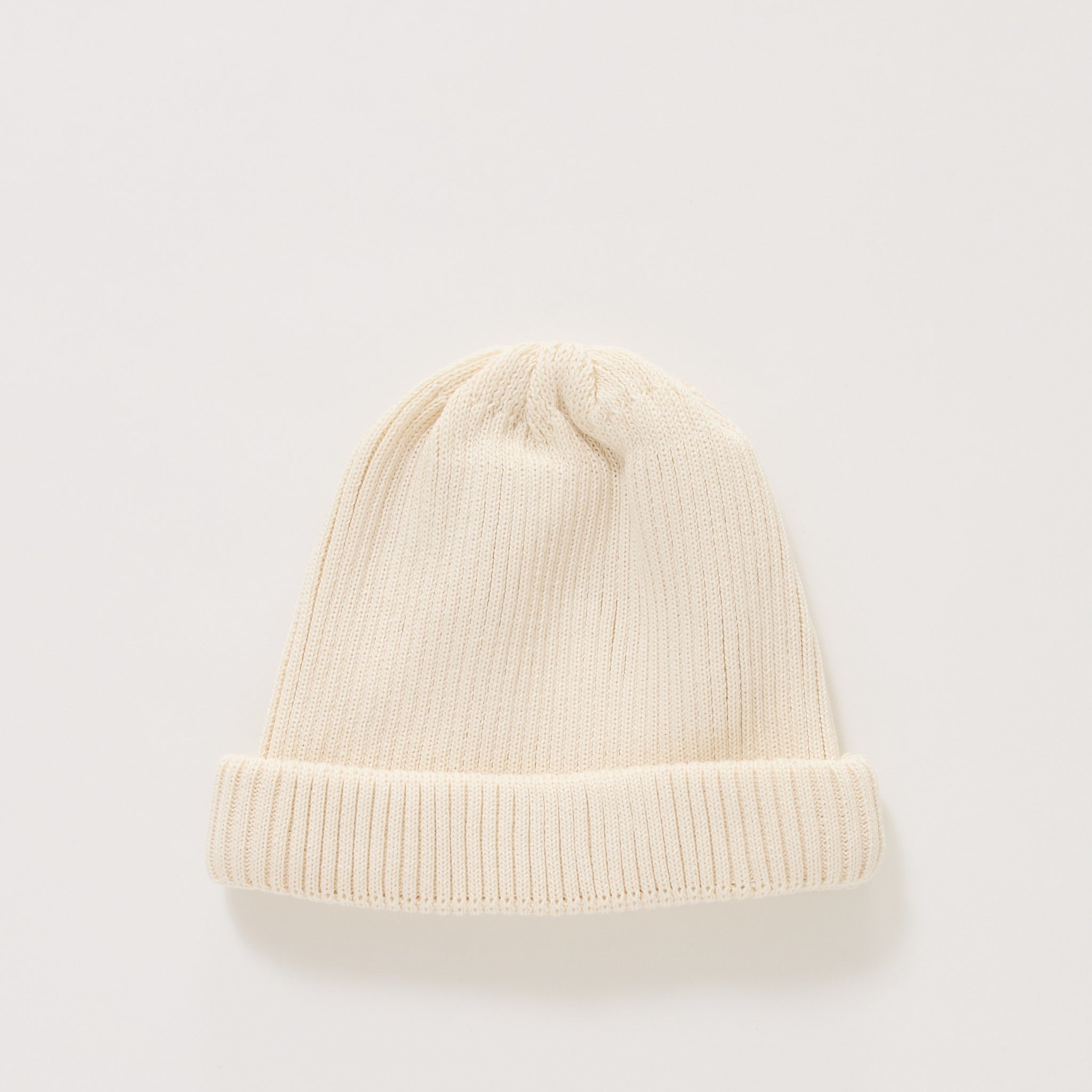 Cotton Roll Up Beanie Ivory