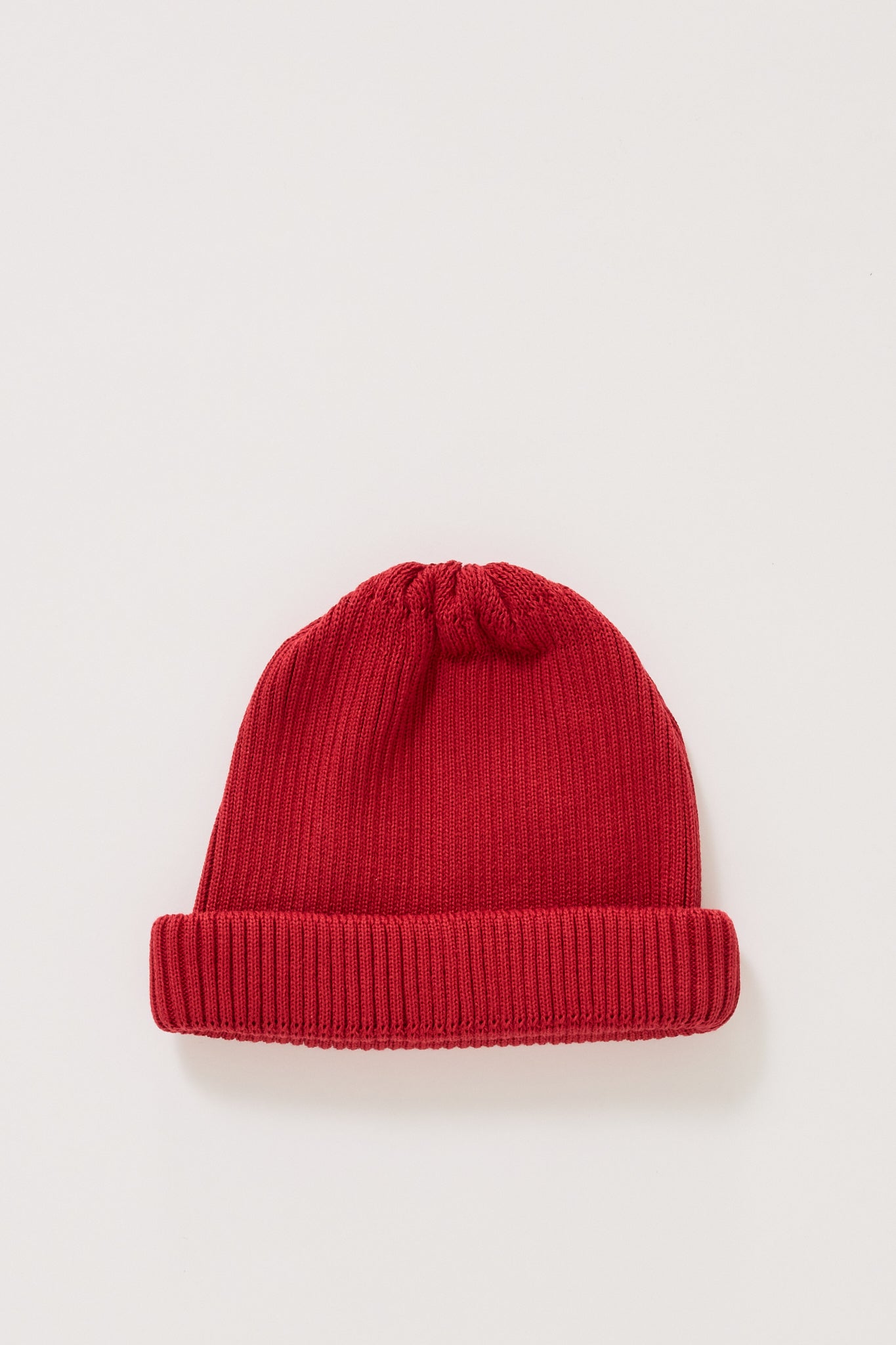 Cotton Roll Up Beanie Dark Red