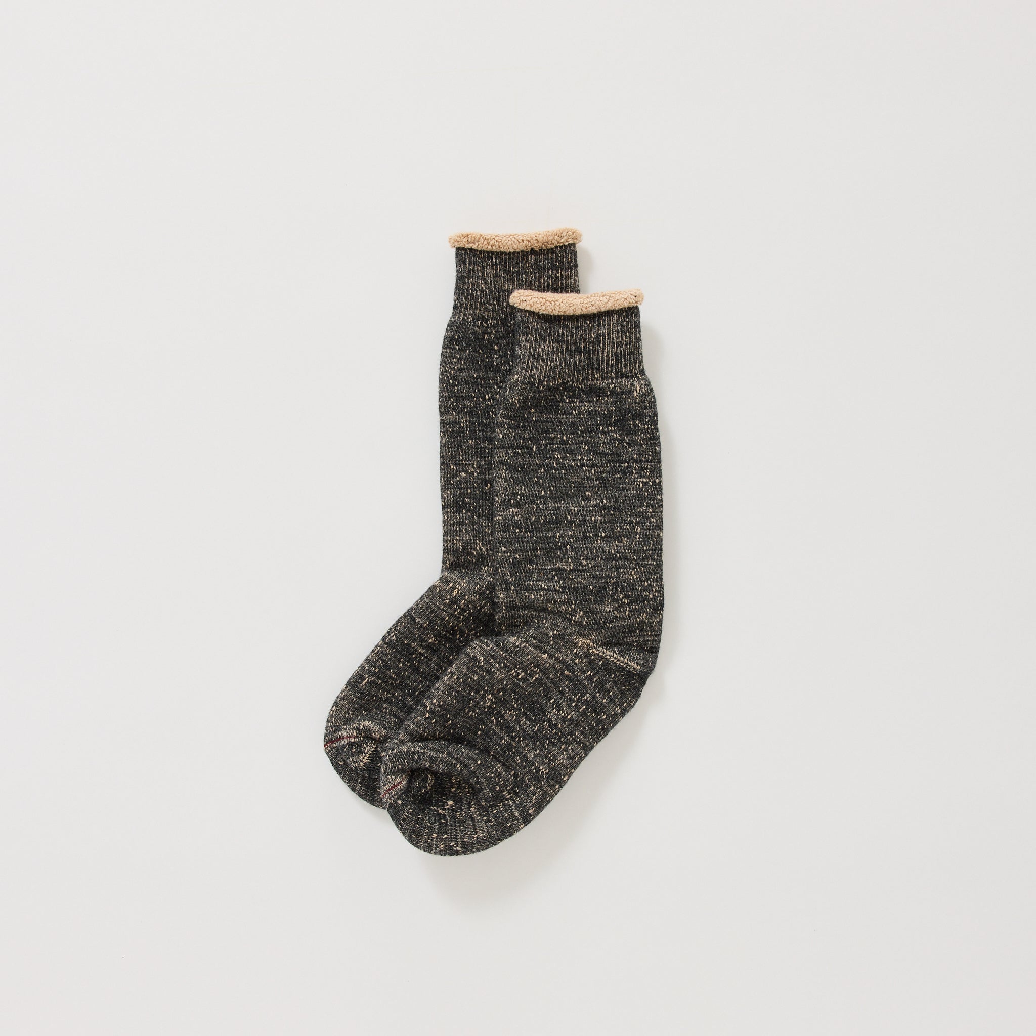 Double Face Crew Socks Black/Brown