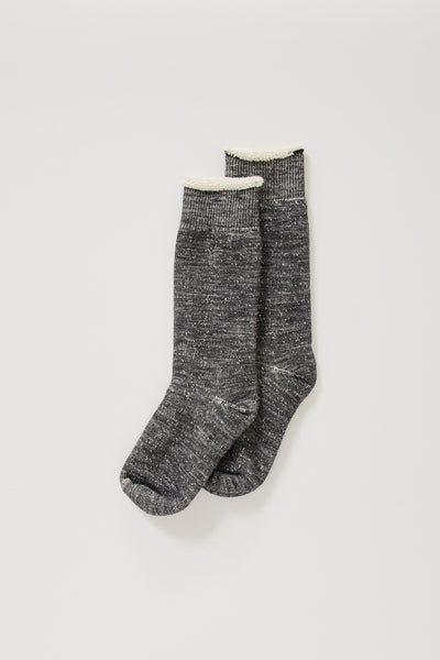 Rototo | Double Face Crew Socks Charcoal | Maplestore
