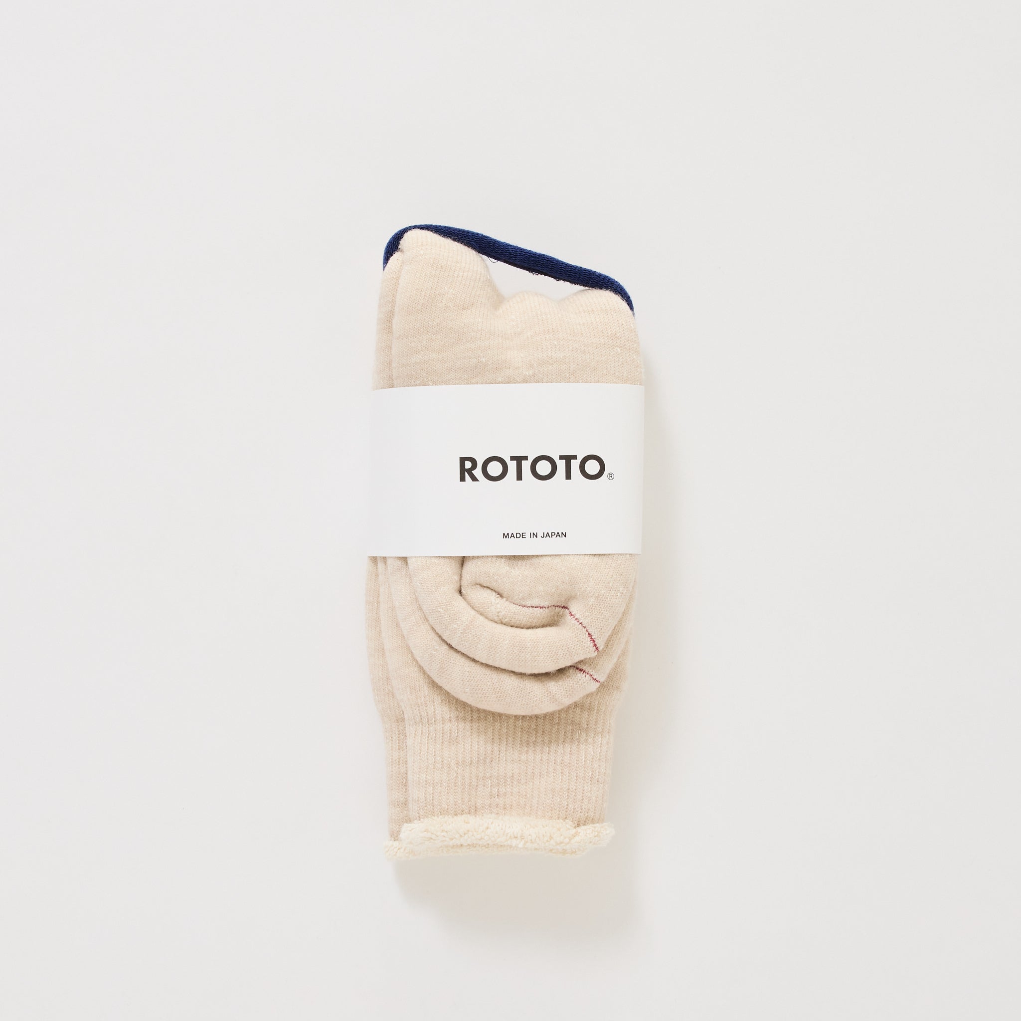 Rototo | Double Face Crew Socks Oatmeal | Maplestore