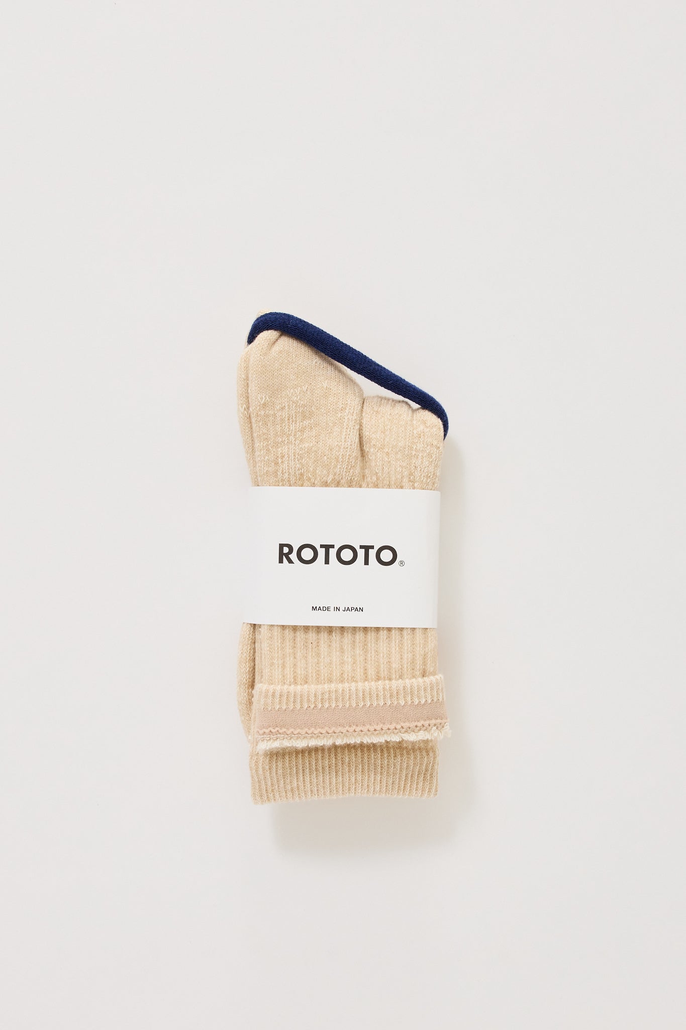 Double Face Mini Crew Socks Beige