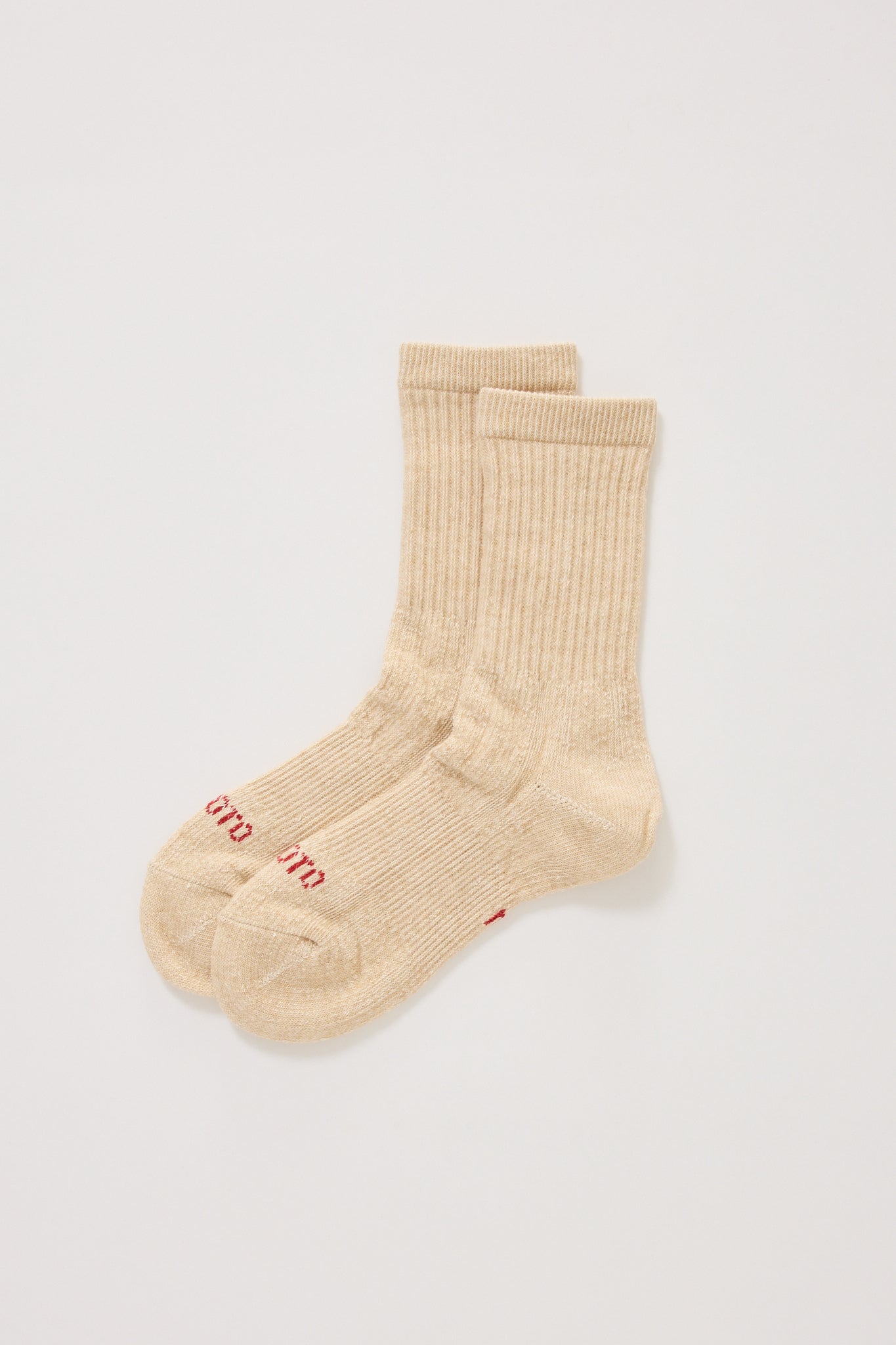 Double Face Mini Crew Socks Beige