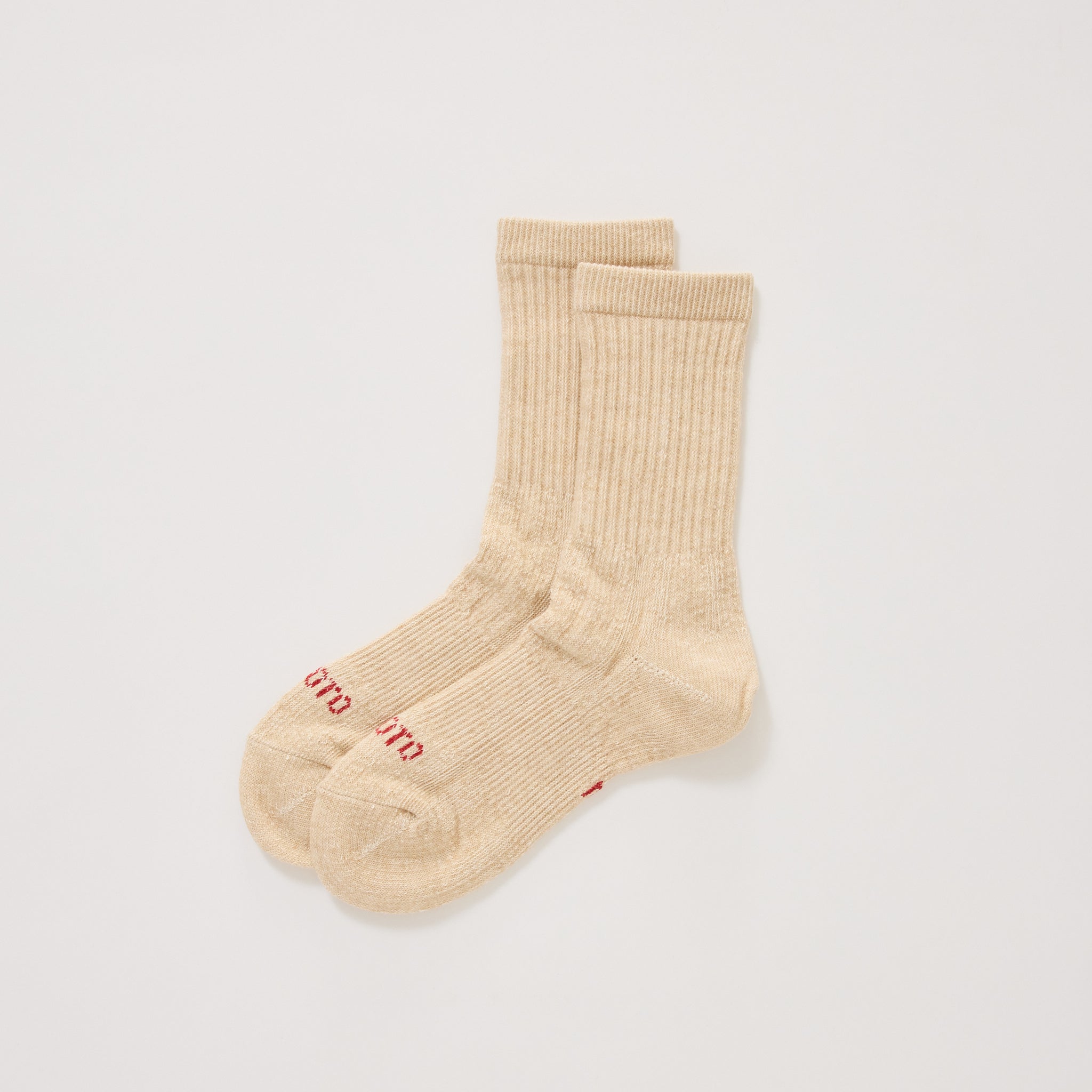 Double Face Mini Crew Socks Beige