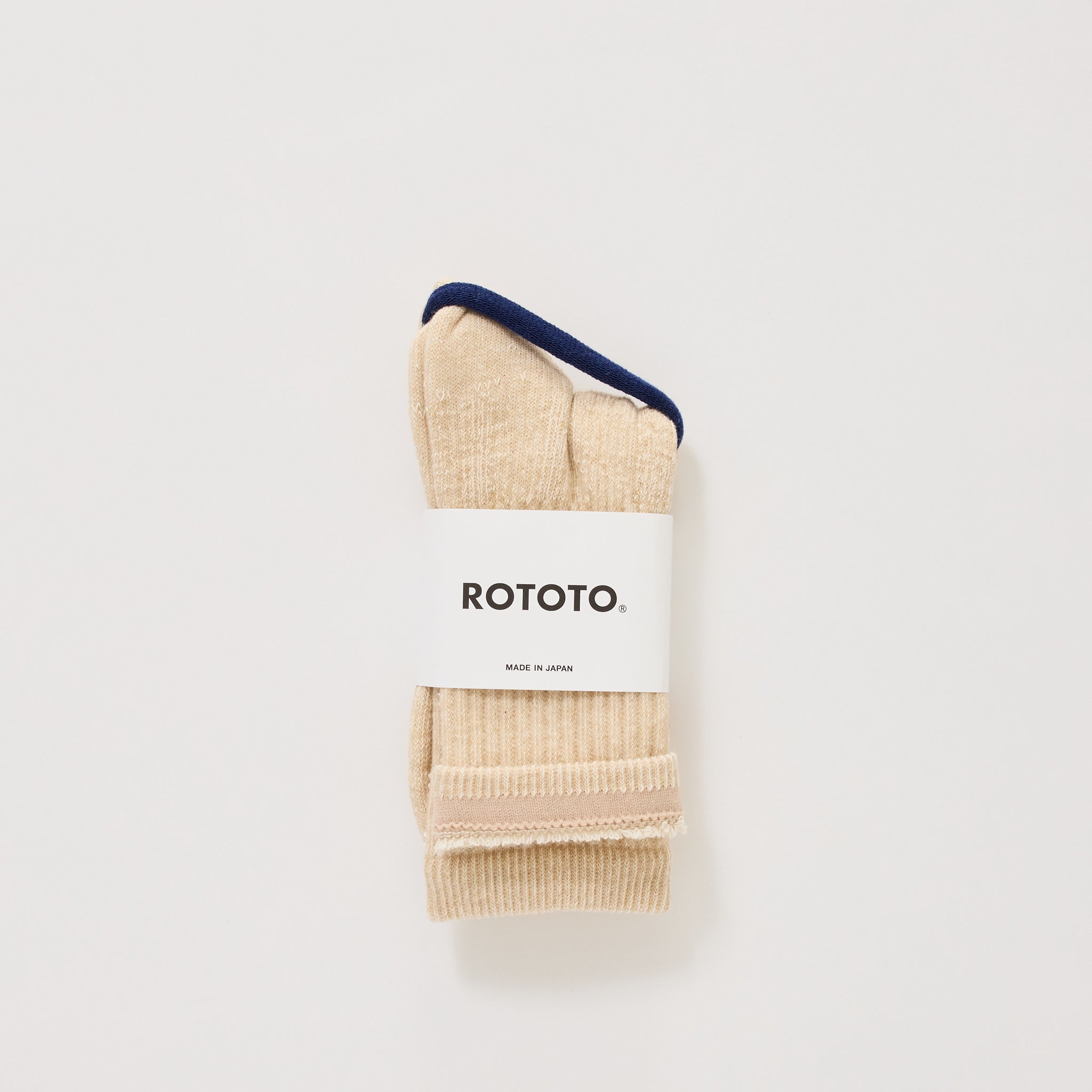Double Face Mini Crew Socks Beige