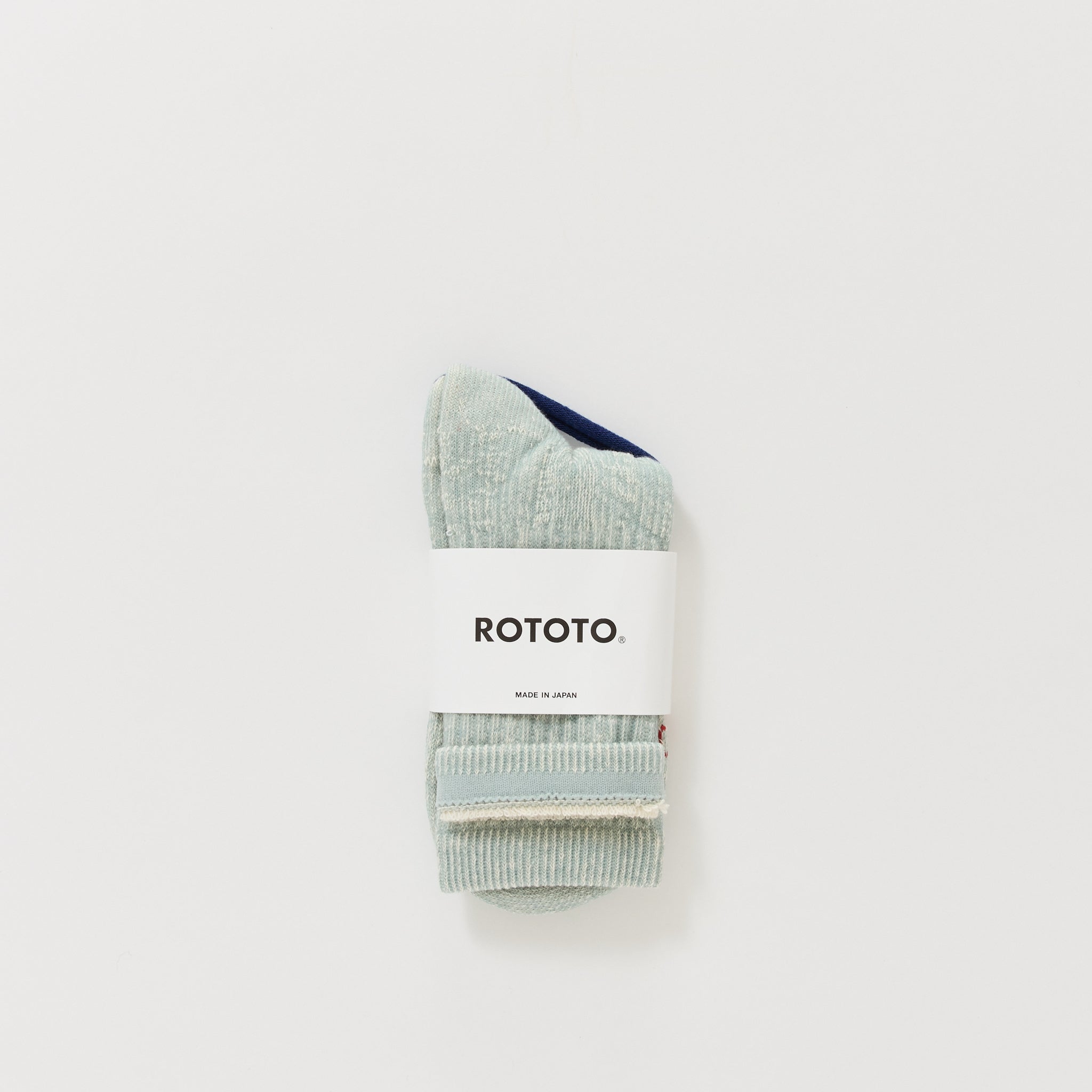 Rototo | Double Face Mini Crew Socks Light Blue | Maplestore
