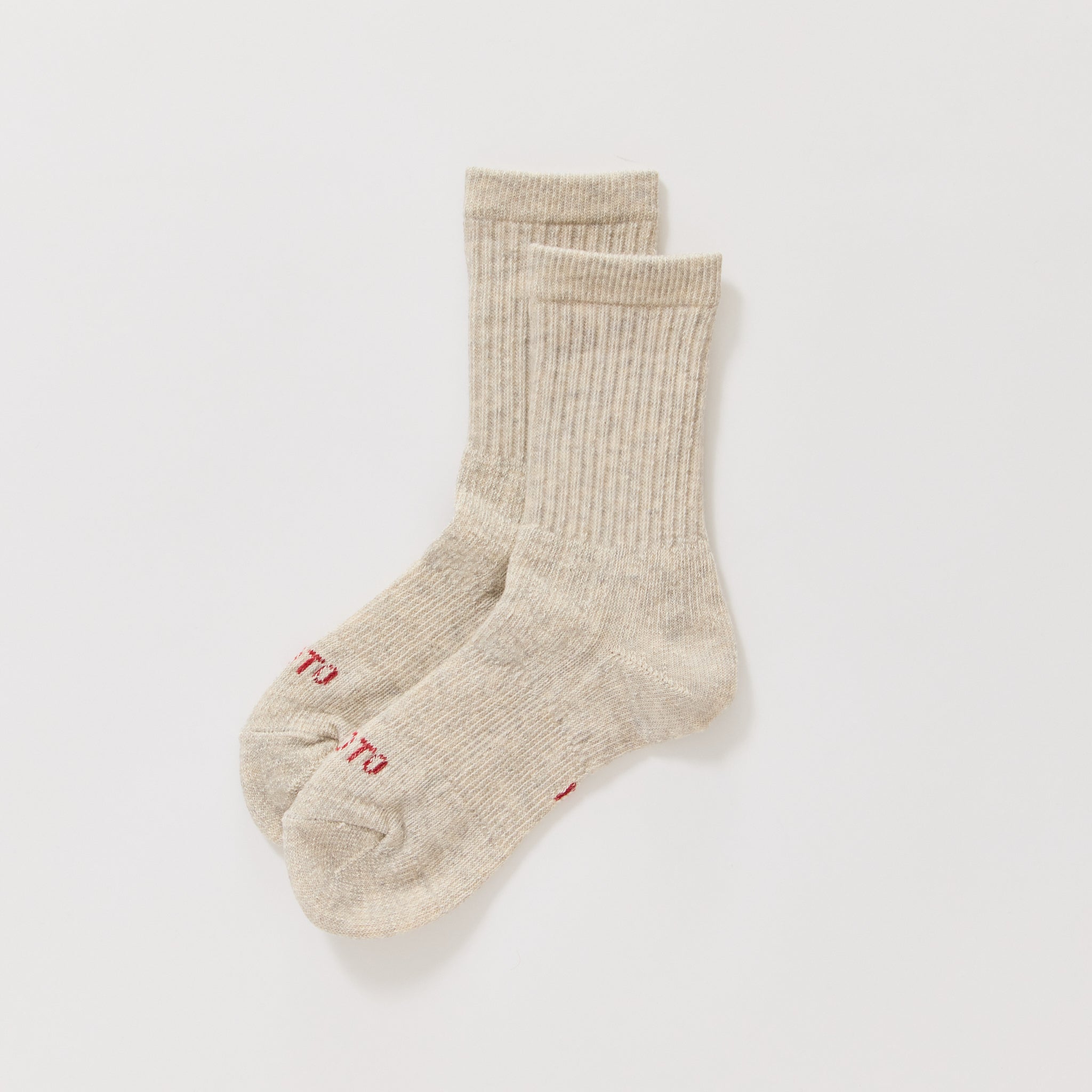 Rototo | Double Face Mini Crew Socks Light Grey | Maplestore