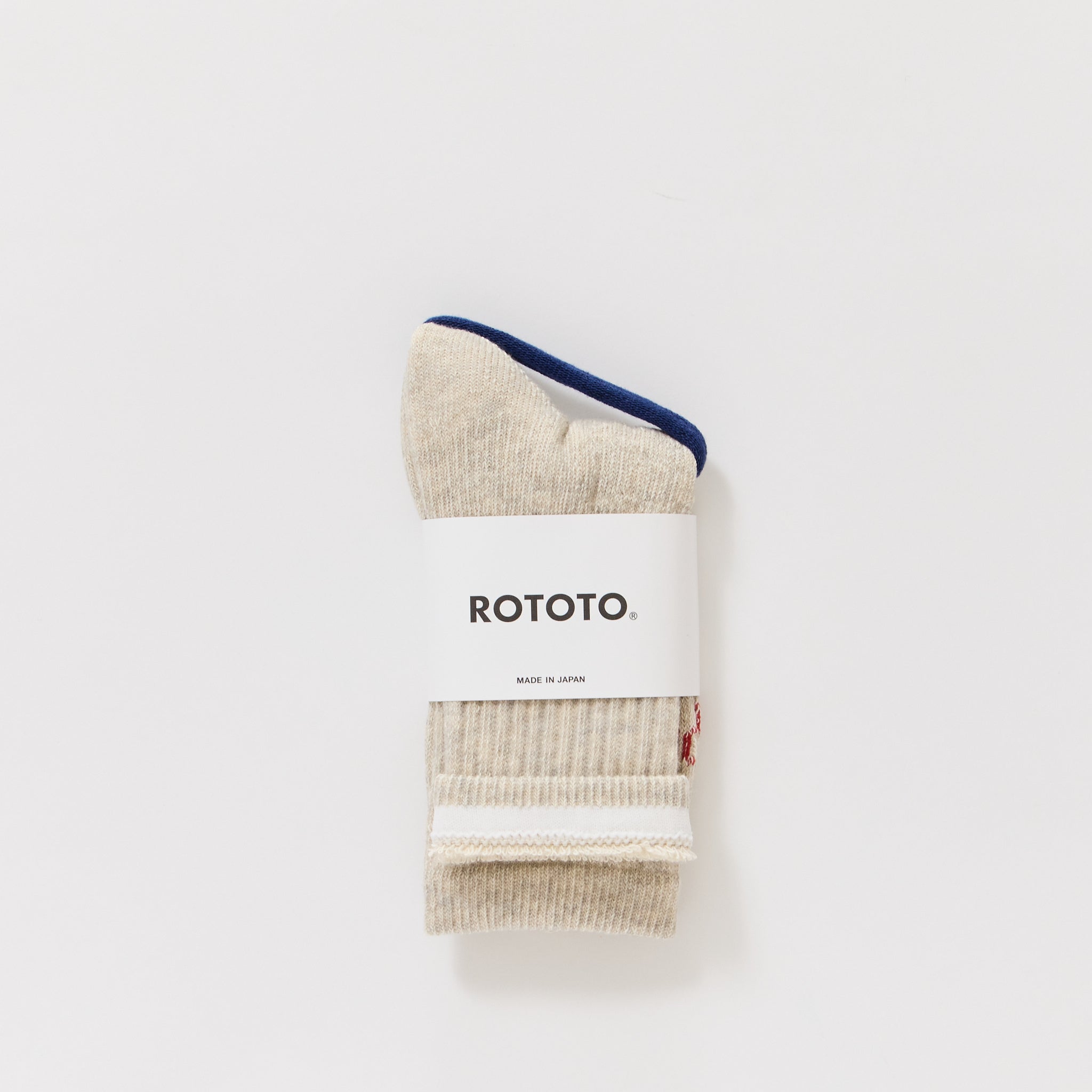 Rototo | Double Face Mini Crew Socks Light Grey | Maplestore