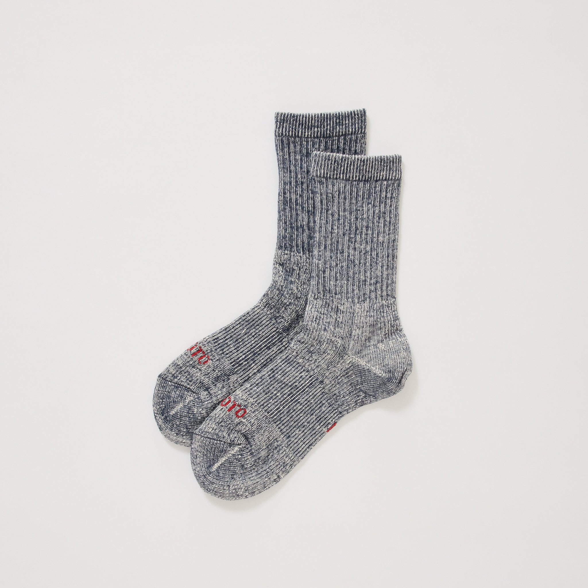 Rototo | Double Face Mini Crew Socks Navy | Maplestore