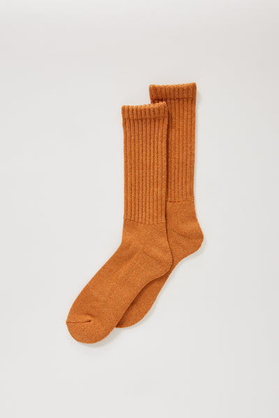 Rototo | Loose Pile Crew Socks Mix Orange | Maplestore