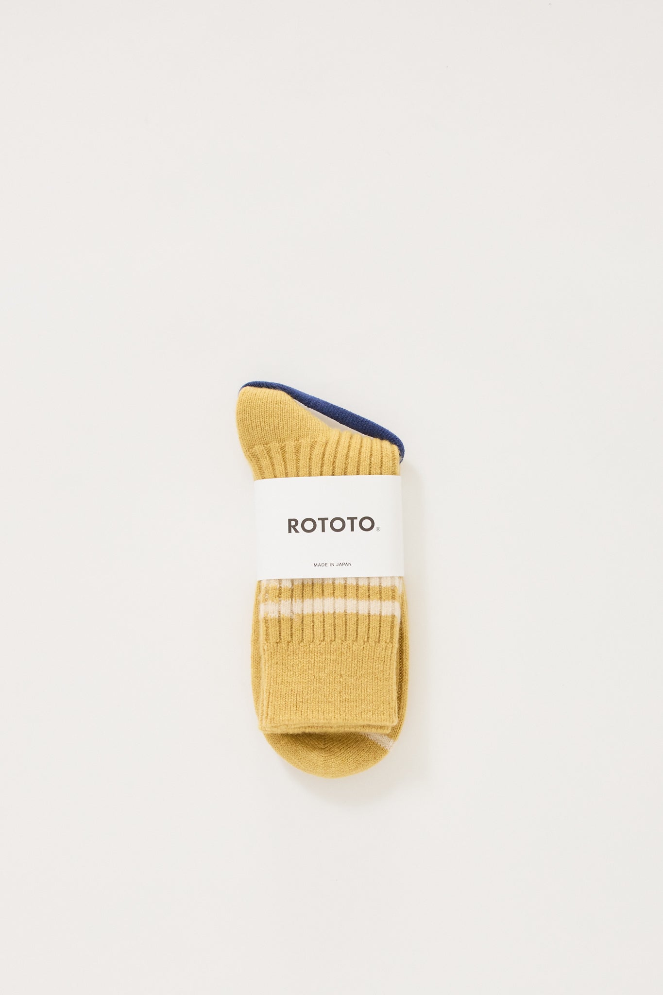 Rototo | Merino Lambs Wool Stripe Socks Yellow | Maplestore