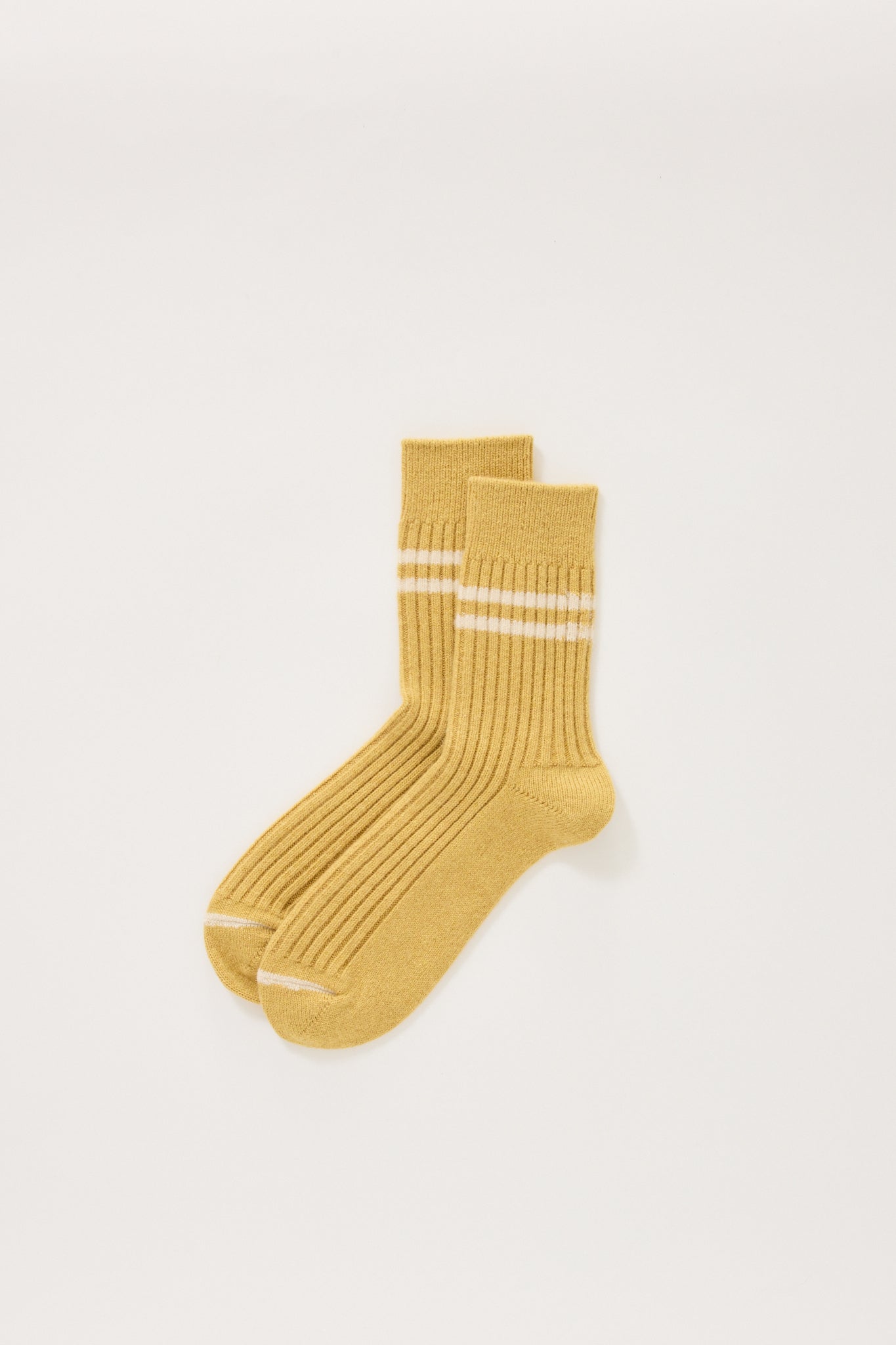 Rototo | Merino Lambs Wool Stripe Socks Yellow | Maplestore