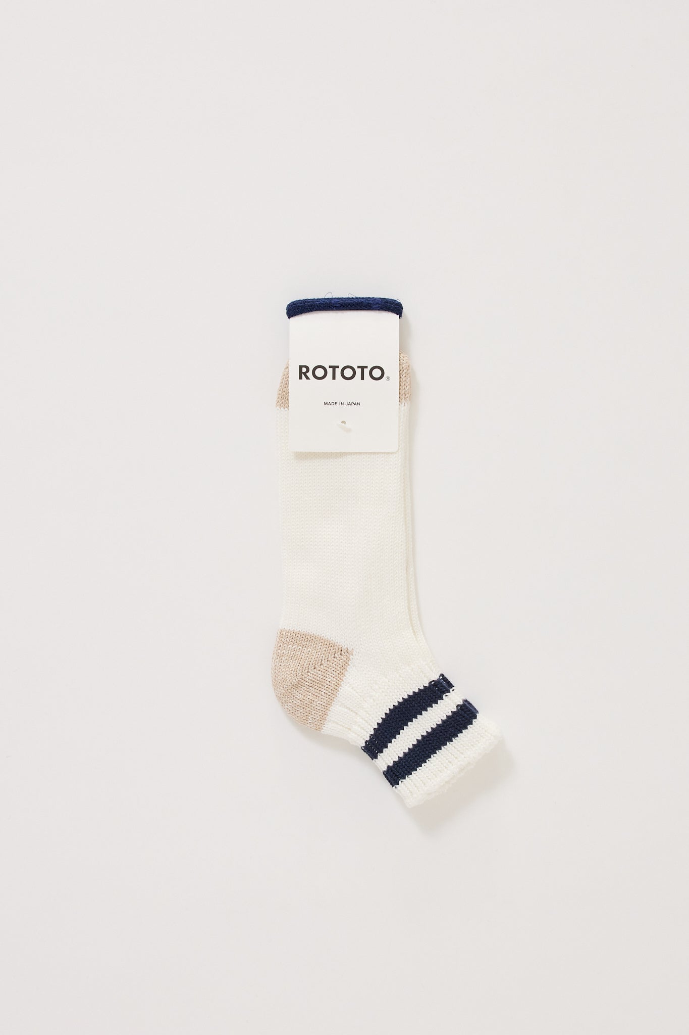 O.S. Ribbed Ankle Socks White/Navy