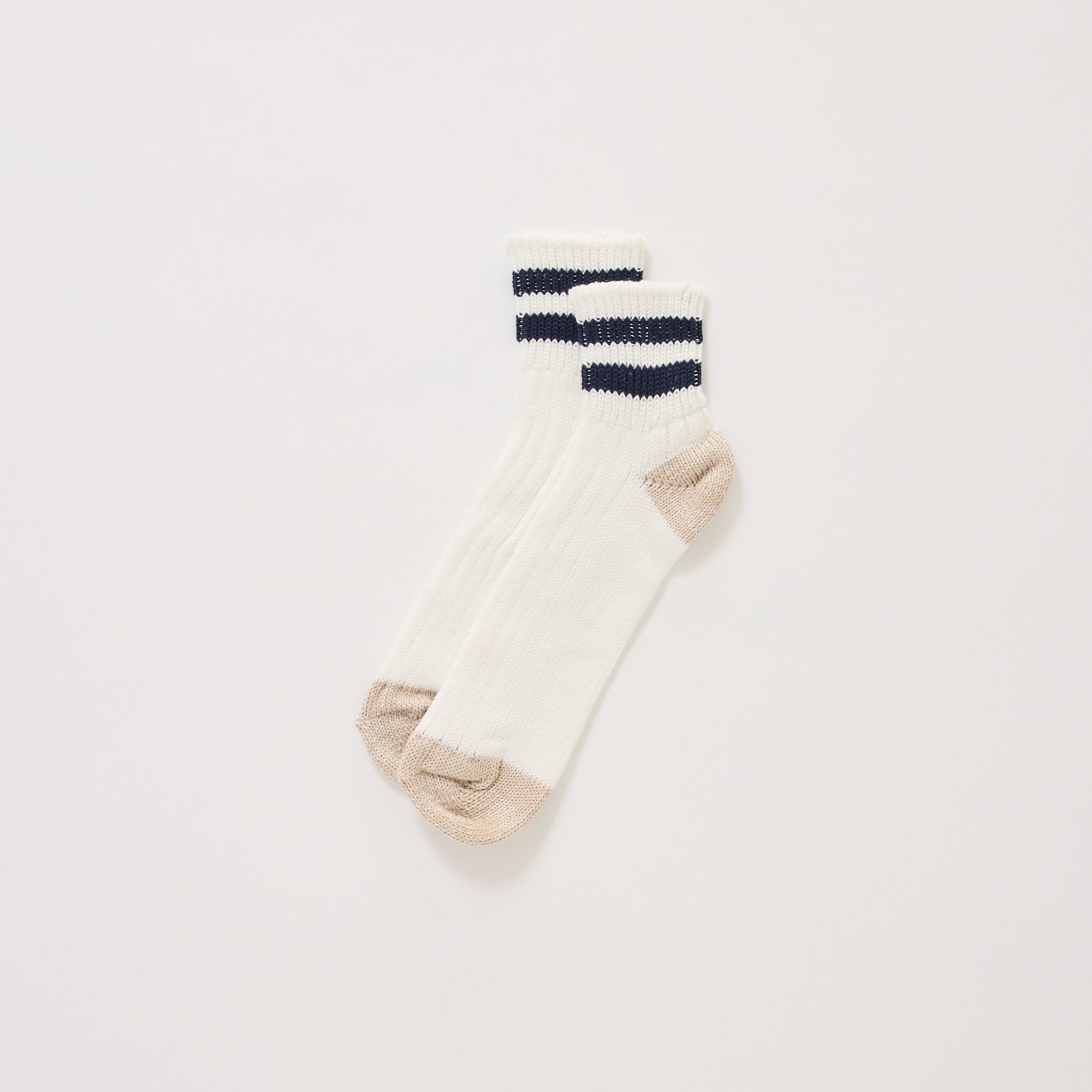 O.S. Ribbed Ankle Socks White/Navy