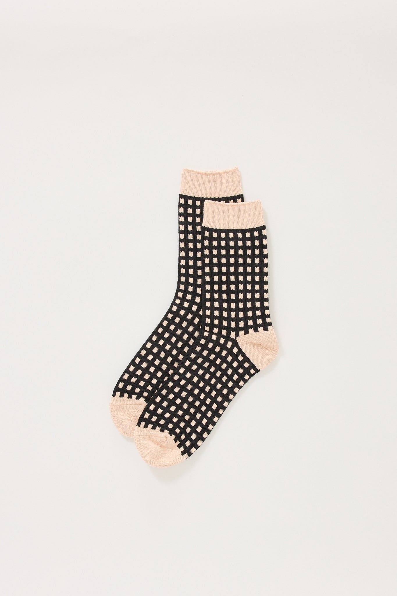 Rototo | Square Lattice Socks Coral | Maplestore