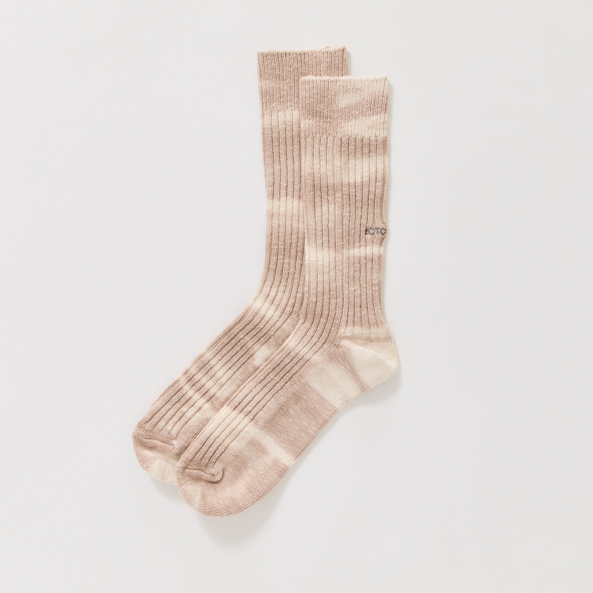Tie Dye Ribbed Crew Socks Foggy Purple