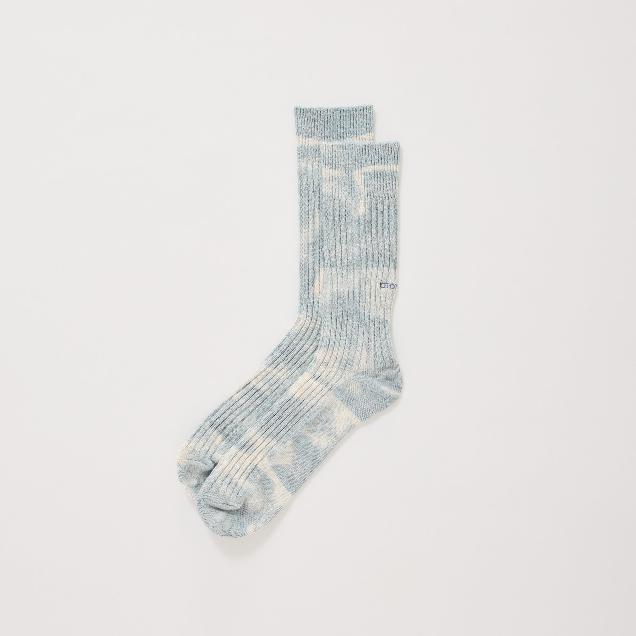 Tie Dye Ribbed Socks Water Blue