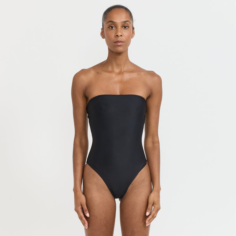 Strapless Maillot Nero | Elegant 90s-inspired Womens Swimwear
