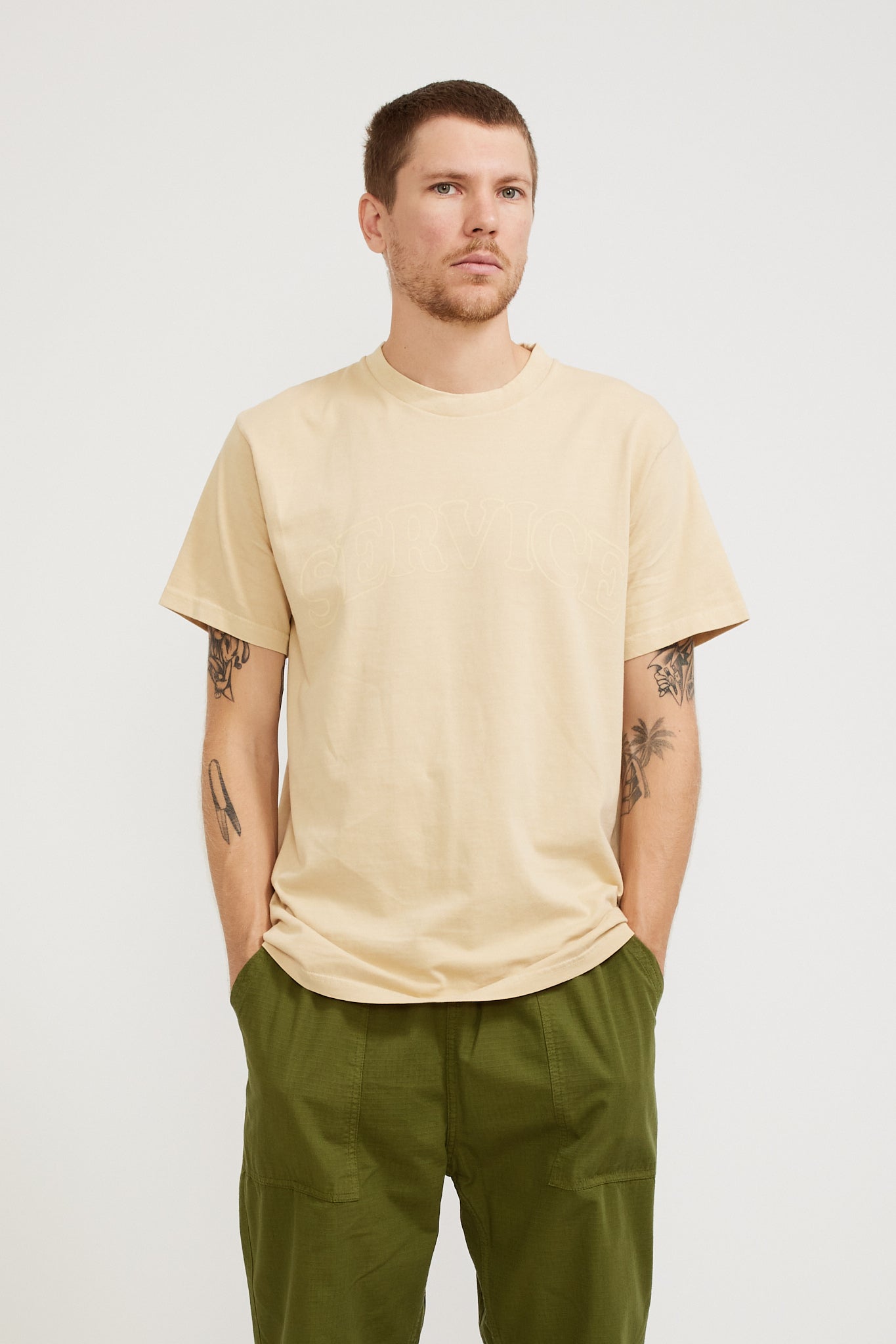 Service Works | Arch Logo T-Shirt Khaki | Maplestore