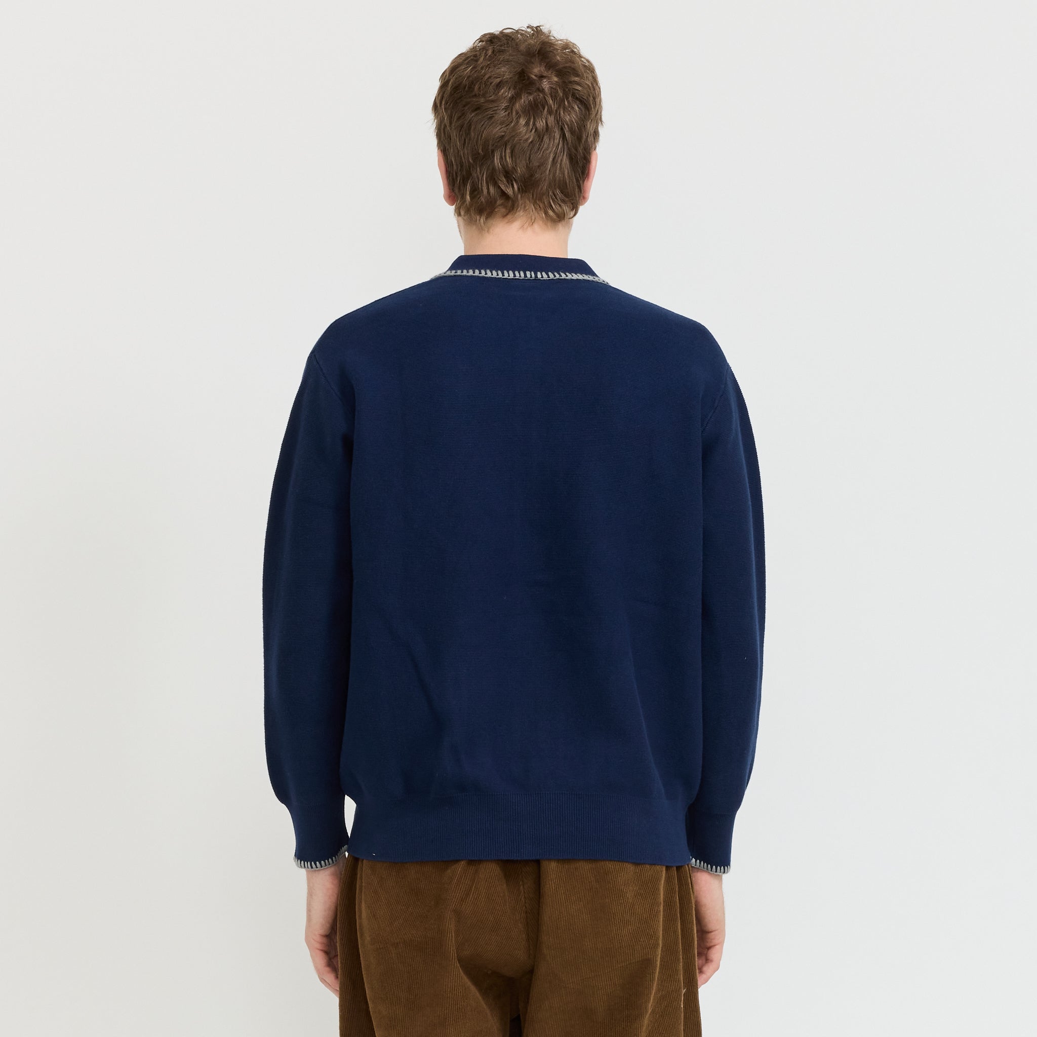Service Works | Blanket Stitch Cardigan Navy | Maplestore