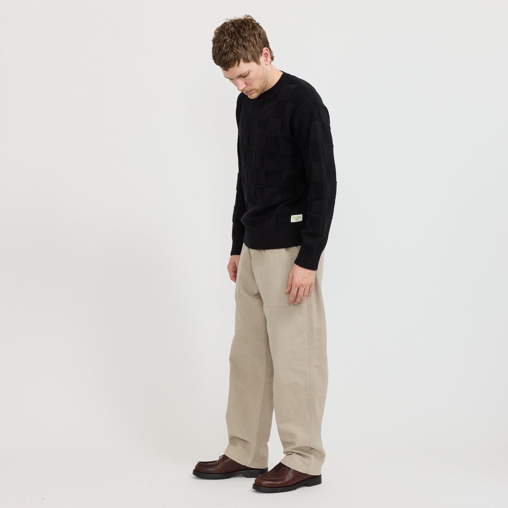 Service Works | Check Knit Crewneck Black | Maplestore