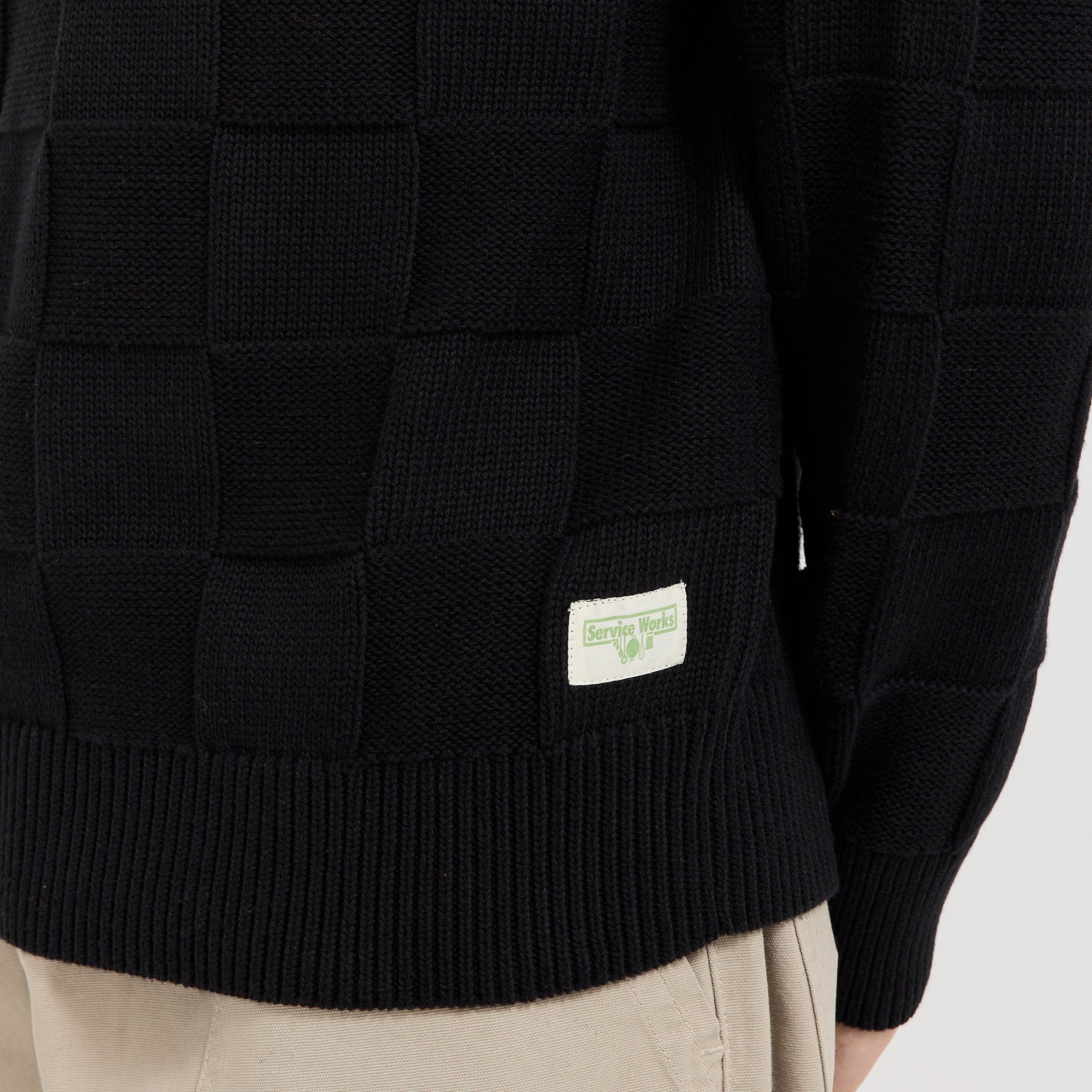 Service Works | Check Knit Crewneck Black | Maplestore