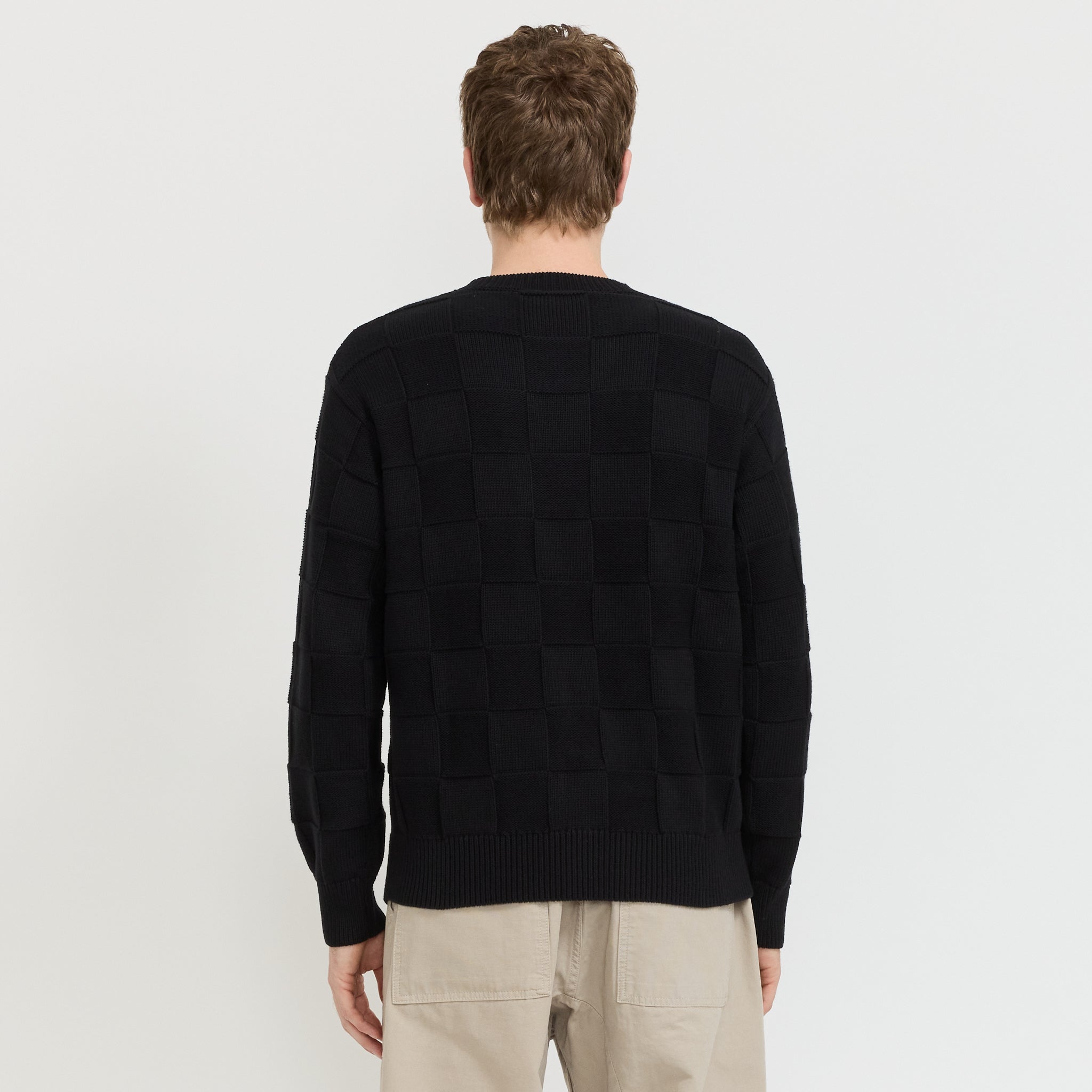 Service Works | Check Knit Crewneck Black | Maplestore