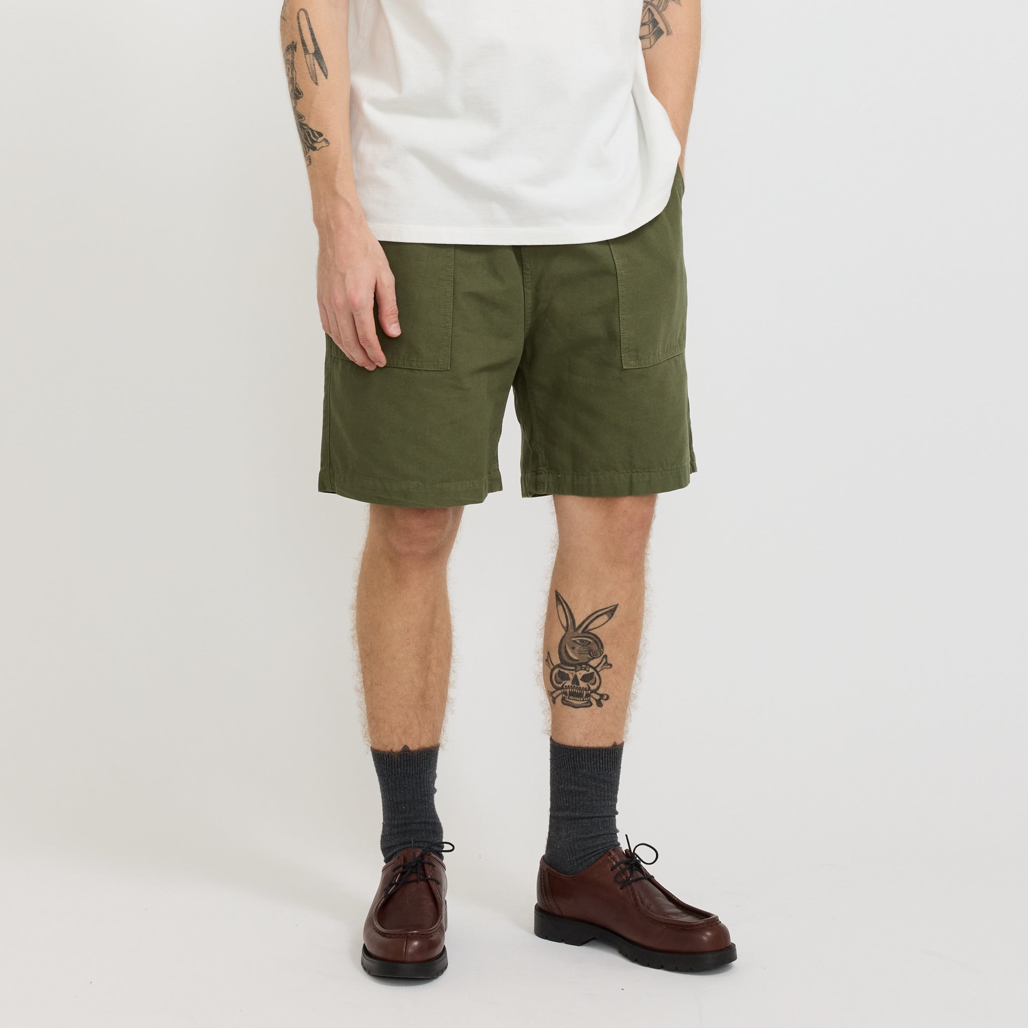 Classic Canvas Chef Shorts Olive