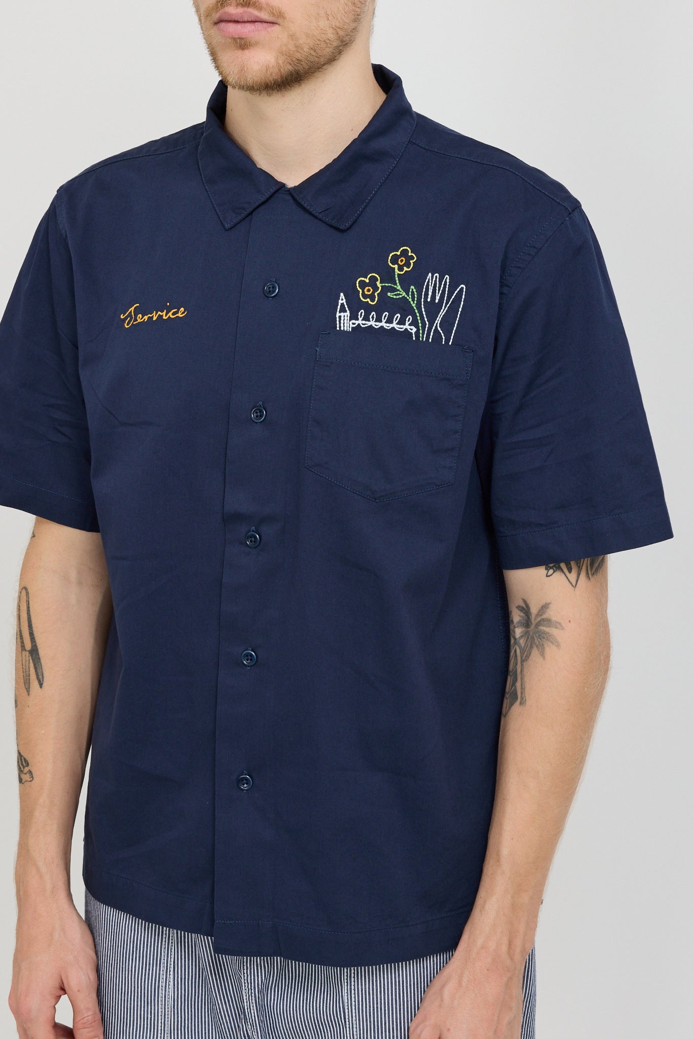 Service Works | Light Twill Necessities Short Sleeve Shirt Navy | Maplestore
