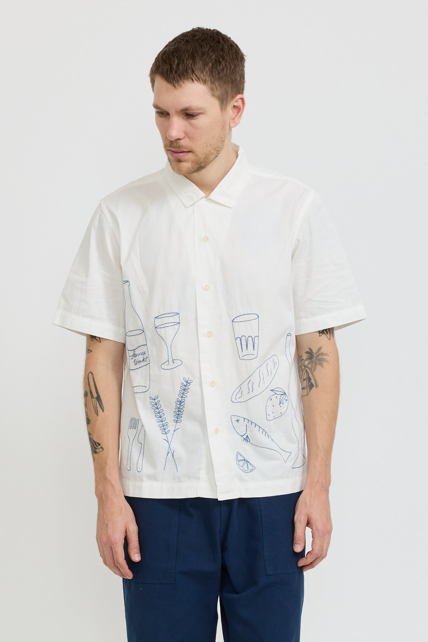 Service Works | Light Twill Picnic Short Sleeve Shirt Off White | Maplestore