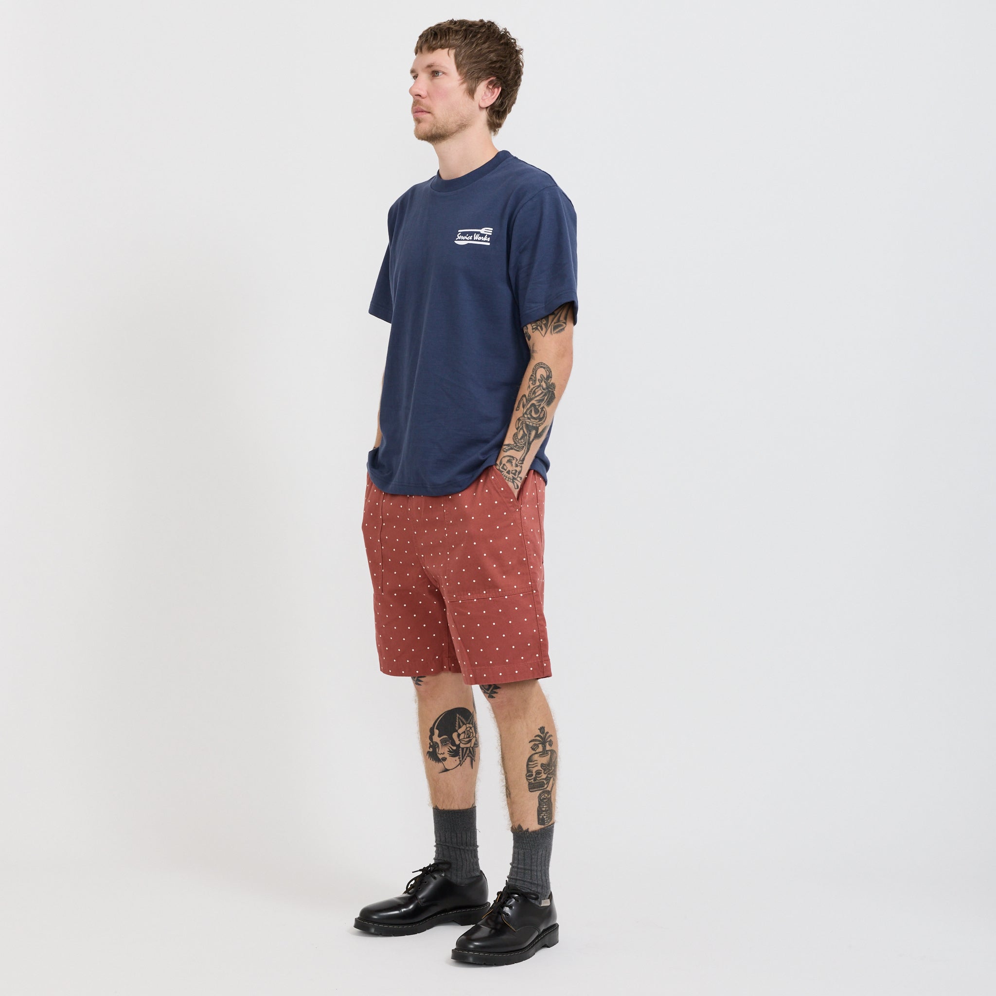 Polka Dot Chef Shorts Clay