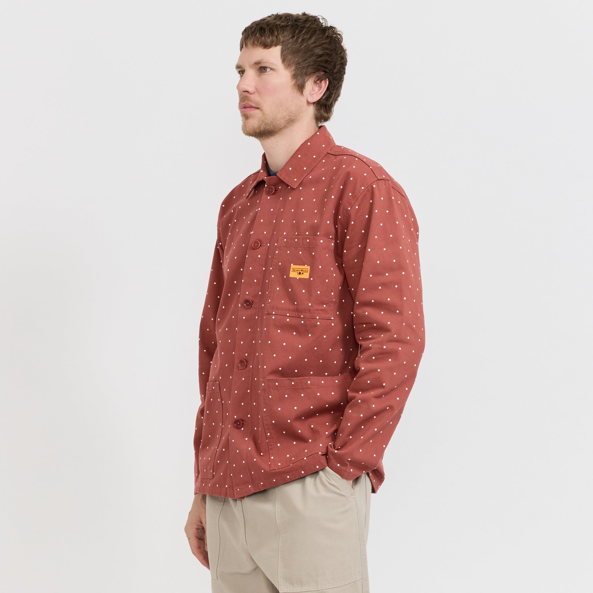 Polka Dot Chore Shirt Clay
