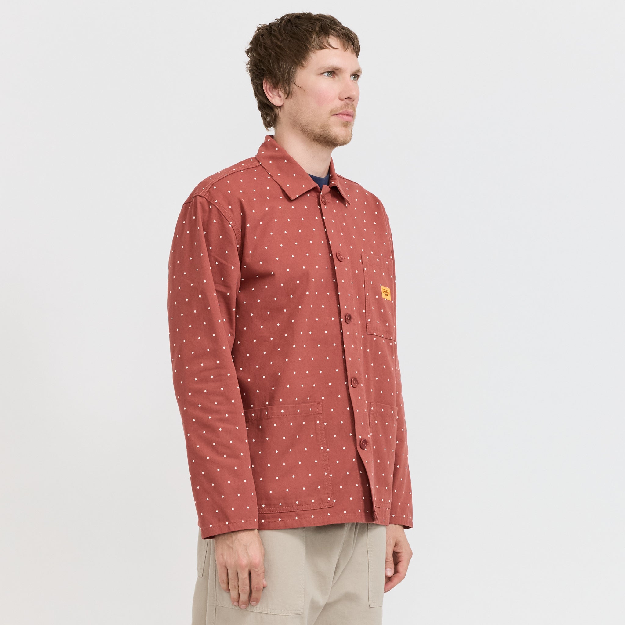 Polka Dot Chore Shirt Clay