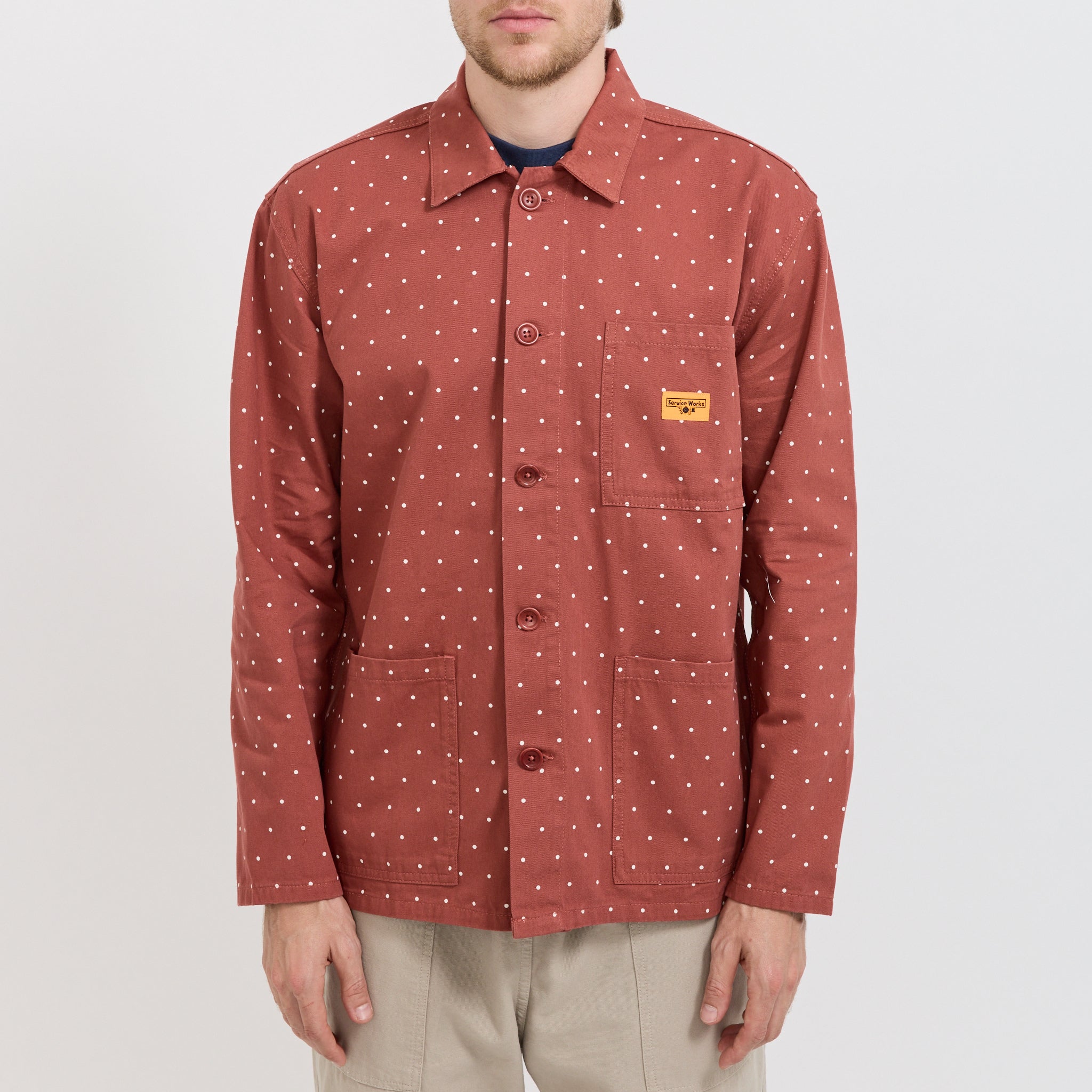 Polka Dot Chore Shirt Clay