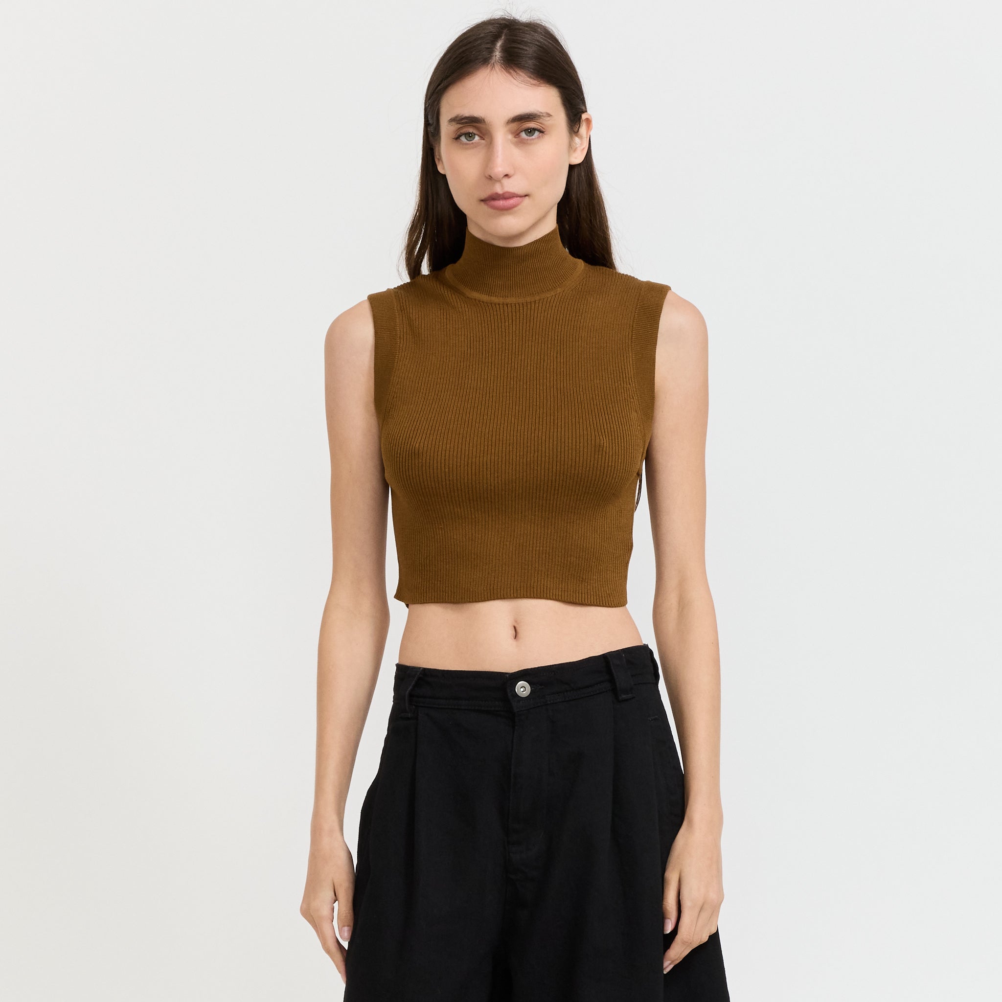 Auriss High Collar Top Bronze