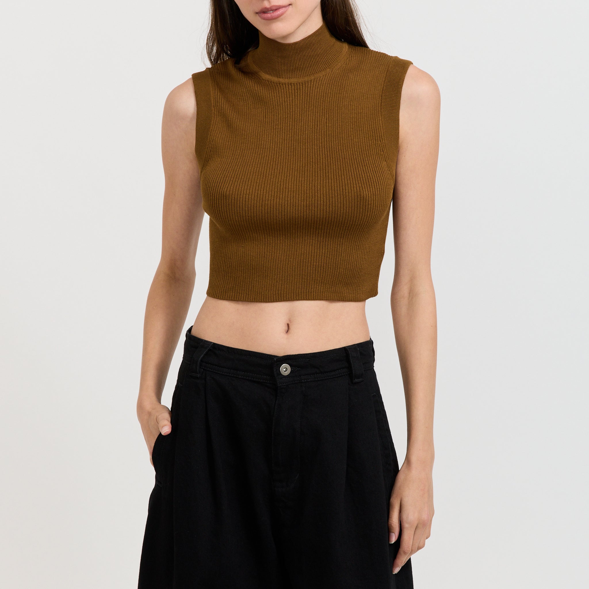 Auriss High Collar Top Bronze
