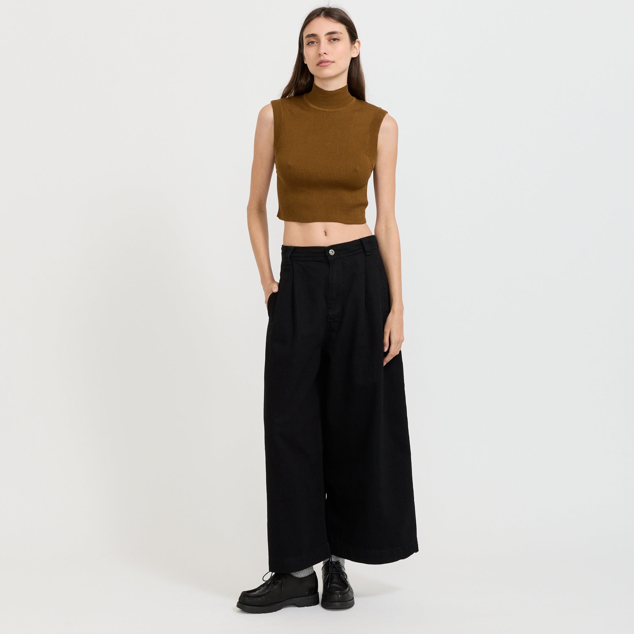 Auriss High Collar Top Bronze